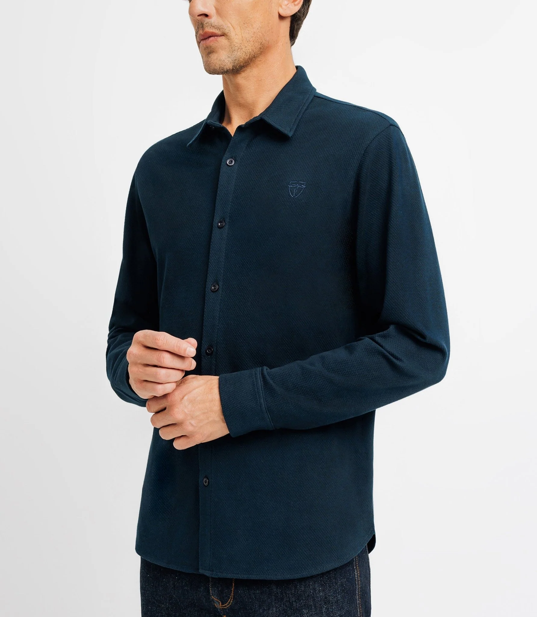 Chemise casual avec logo marine - Image 2