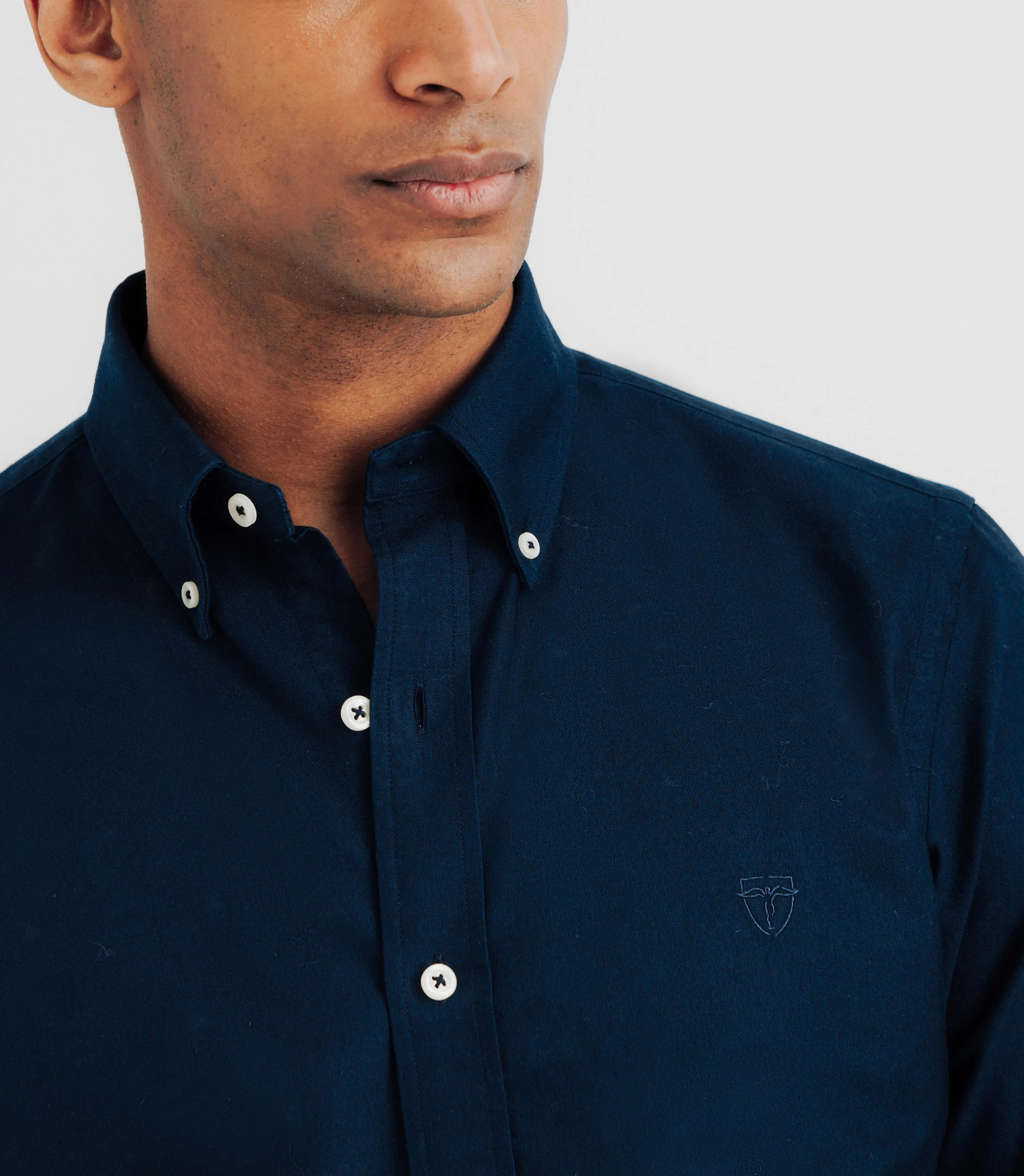 Chemise avec col boutonné marine - Image 3