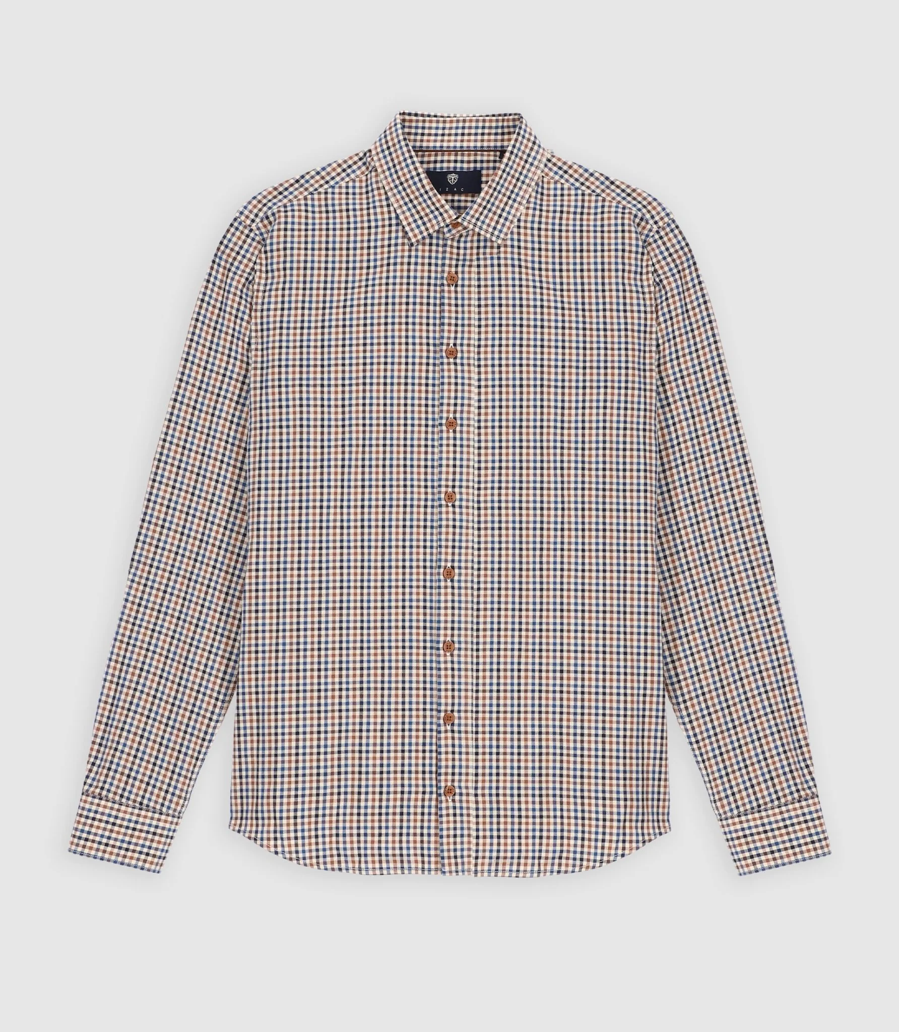 Chemise à petit carreaux marron JEAN - Image 3