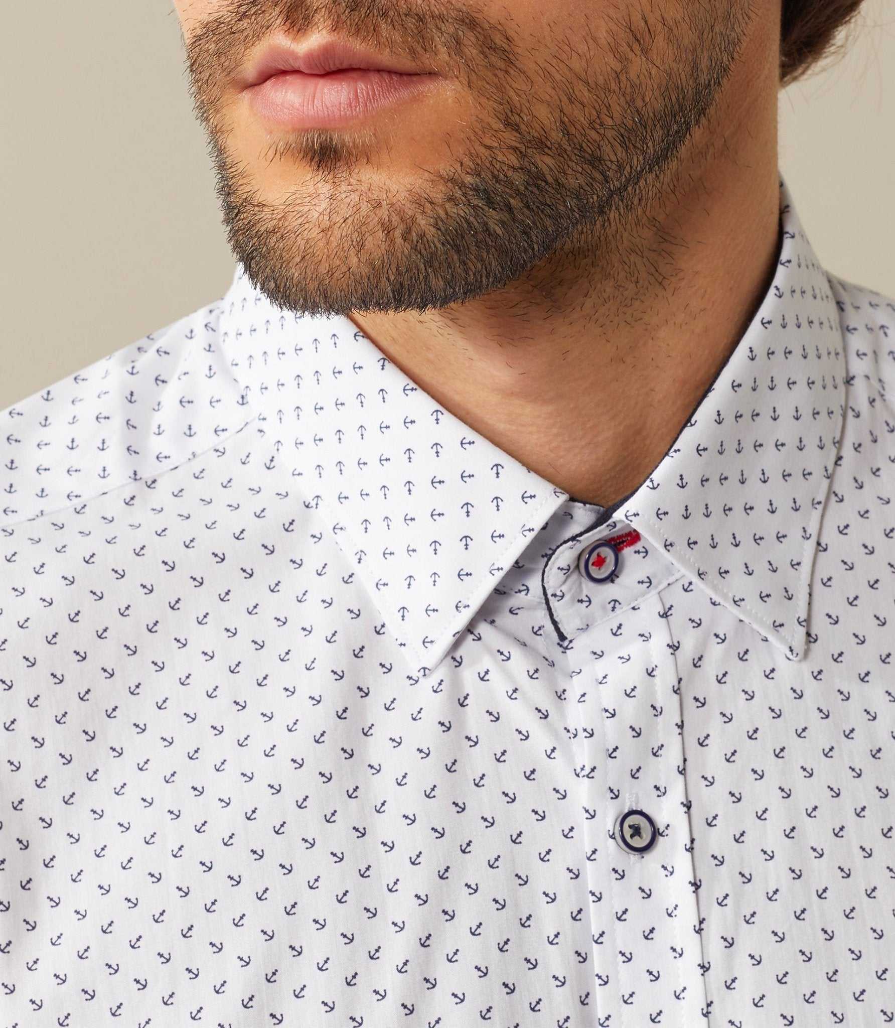 Chemise casual blanc motif ancres "Saphira" - Image 4