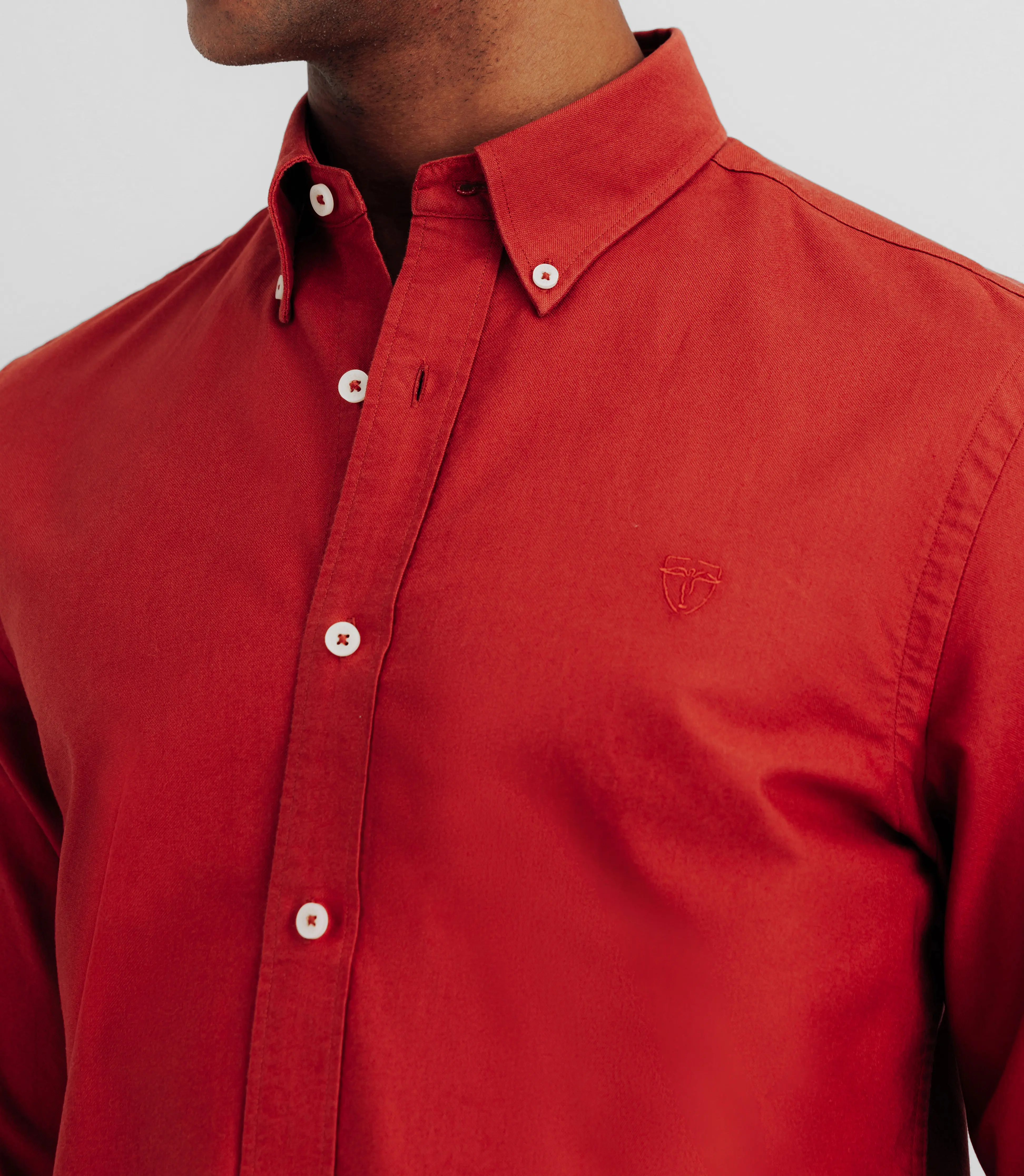 Chemise avec col boutonné orange - Image 3