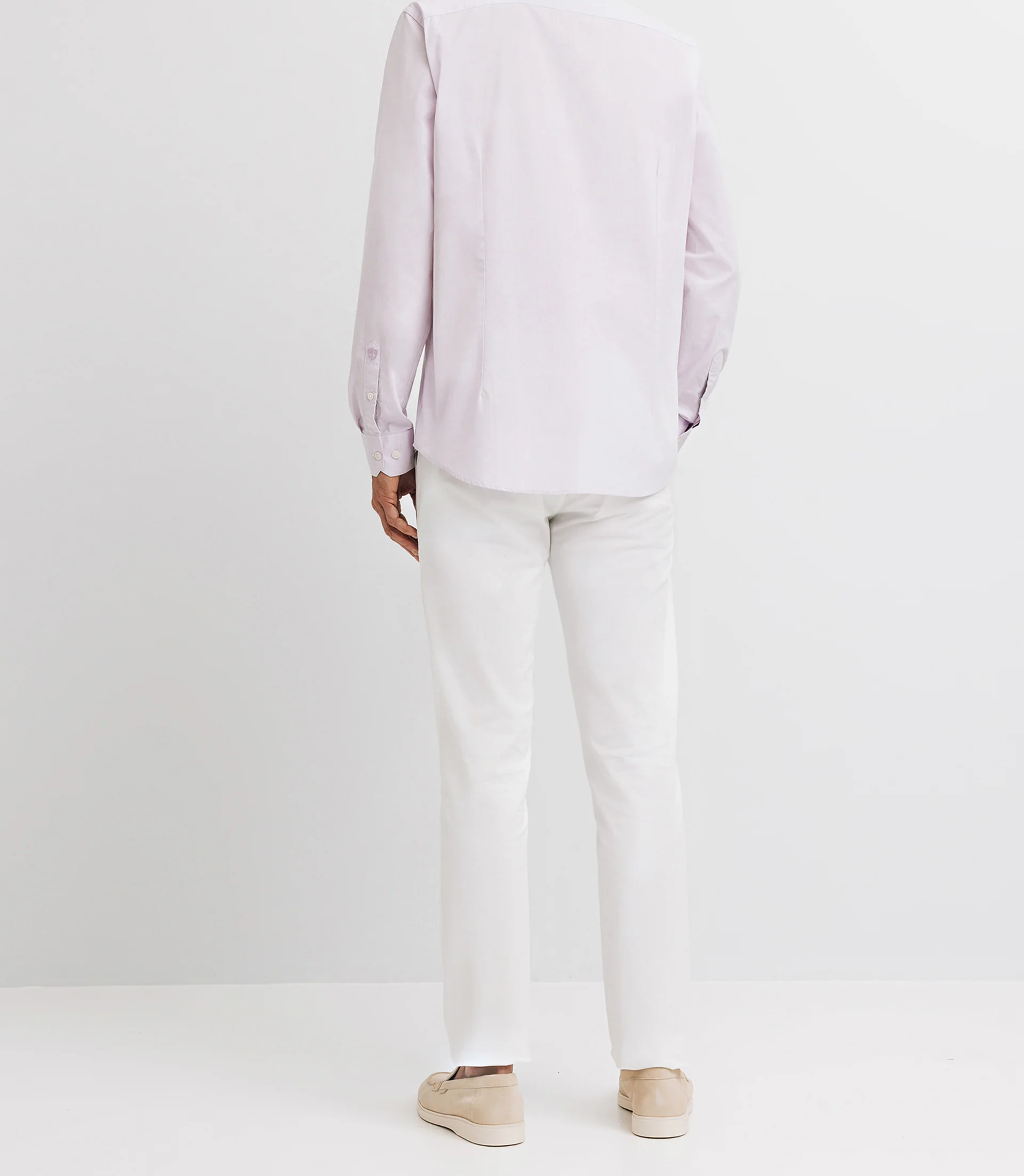 Chemise unie violet parme - Image 3