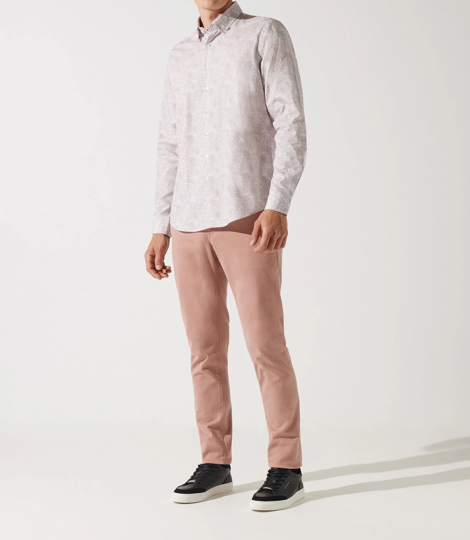 Chemise à imprimé floral rose JACINTHE