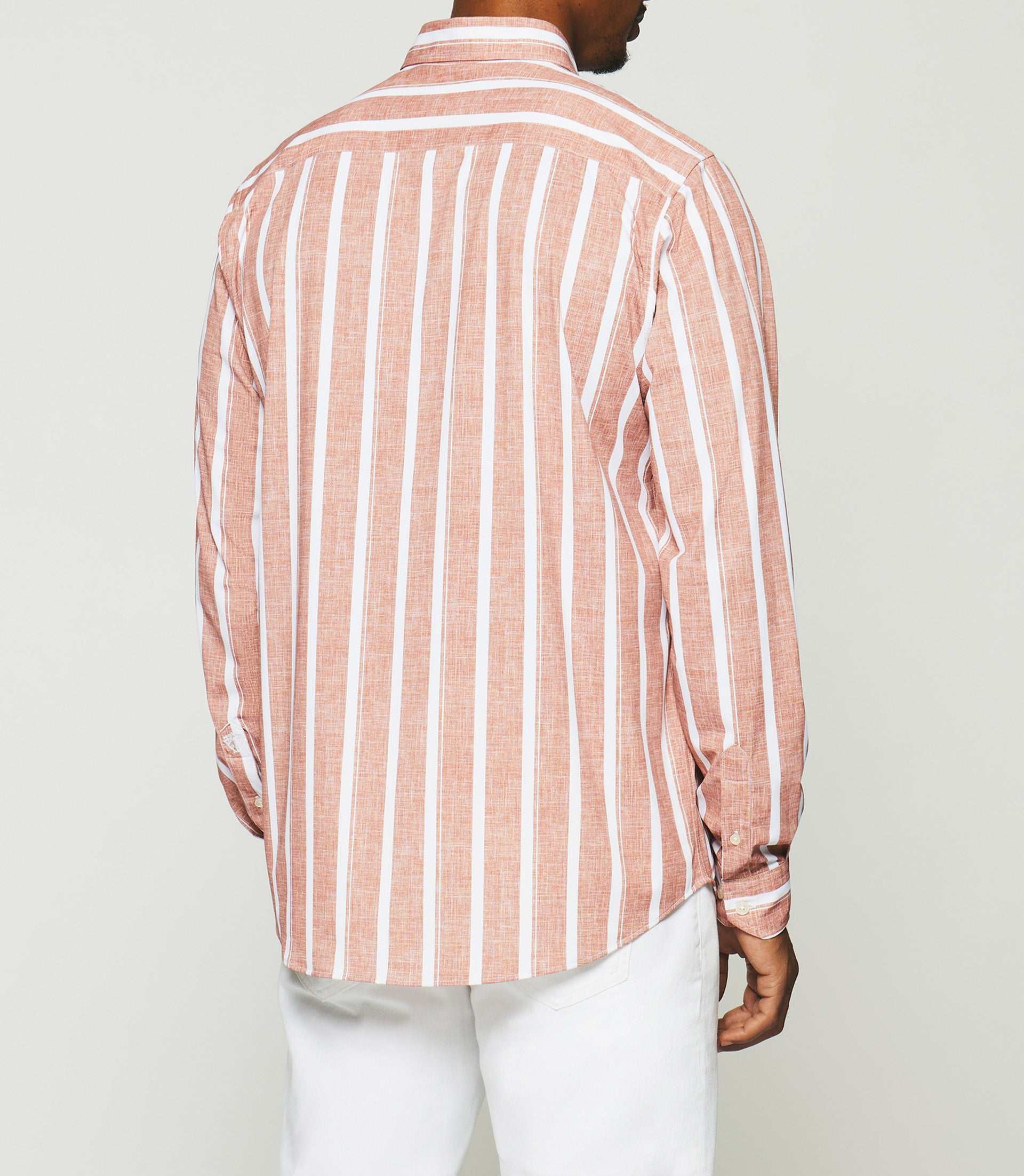 Chemise à rayures terracotta KYLE - Image 3