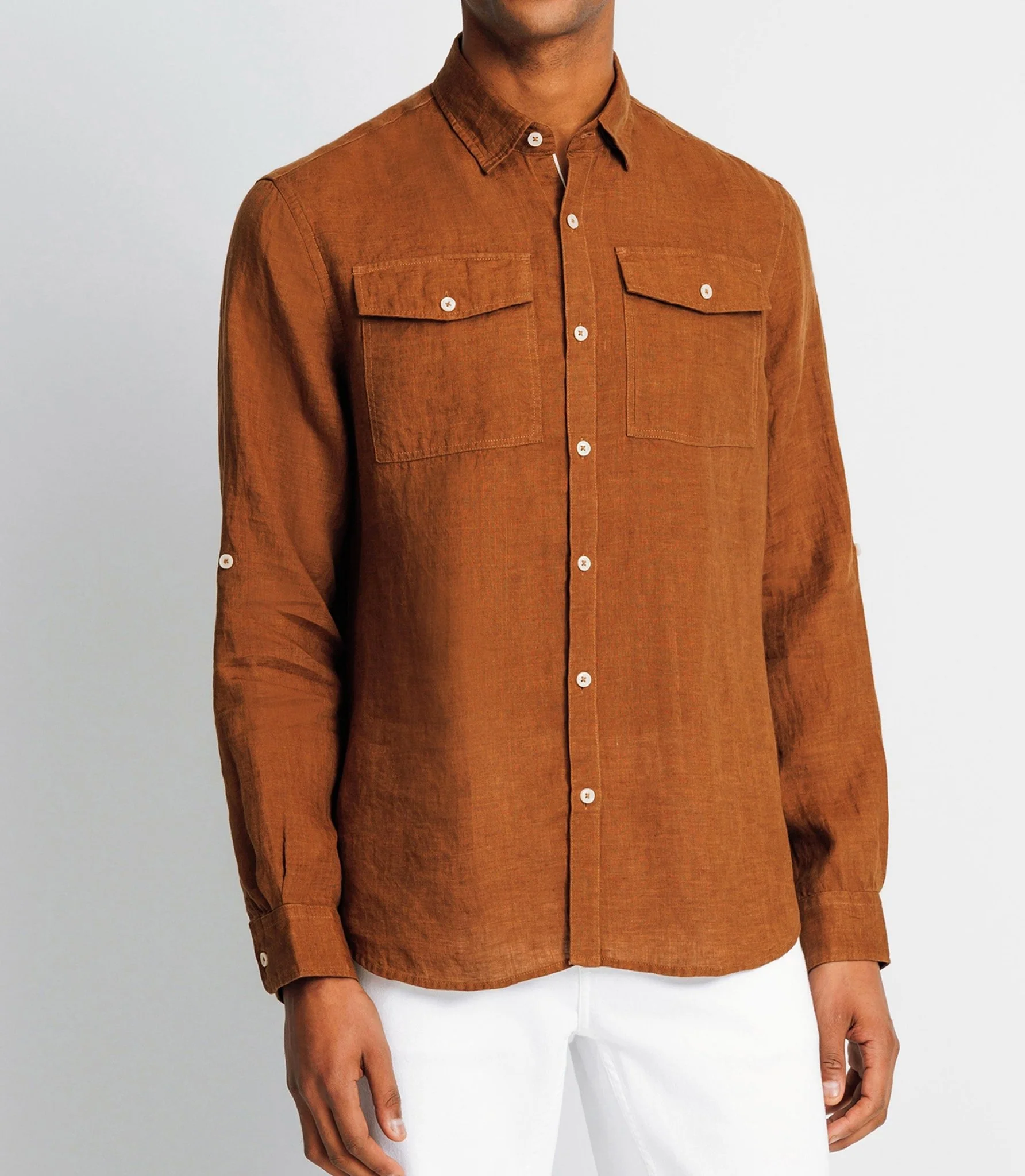 Chemise casual en lin truffe - Image 2