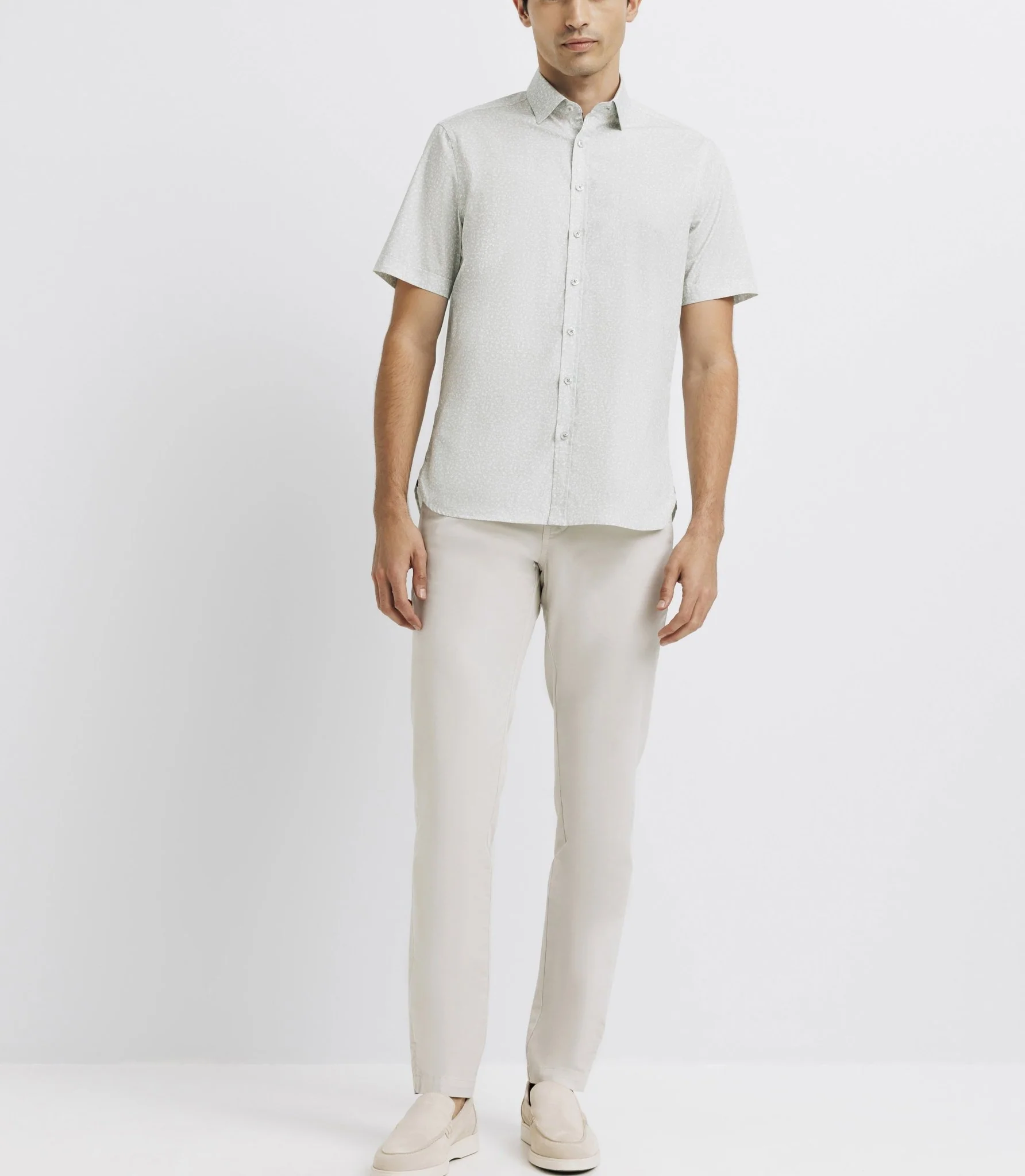 Chemise casual imprimée vert clair