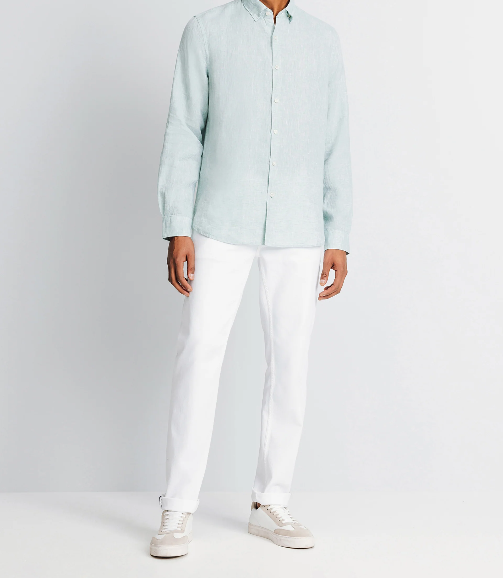 Chemise casual en lin vert clair