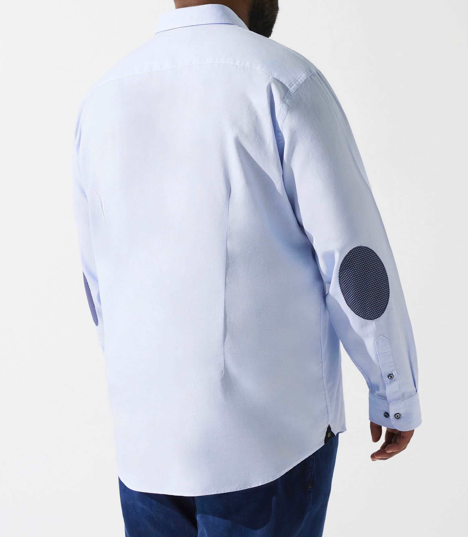 Chemise unie à coudières bleu ciel KENBT - Image 4
