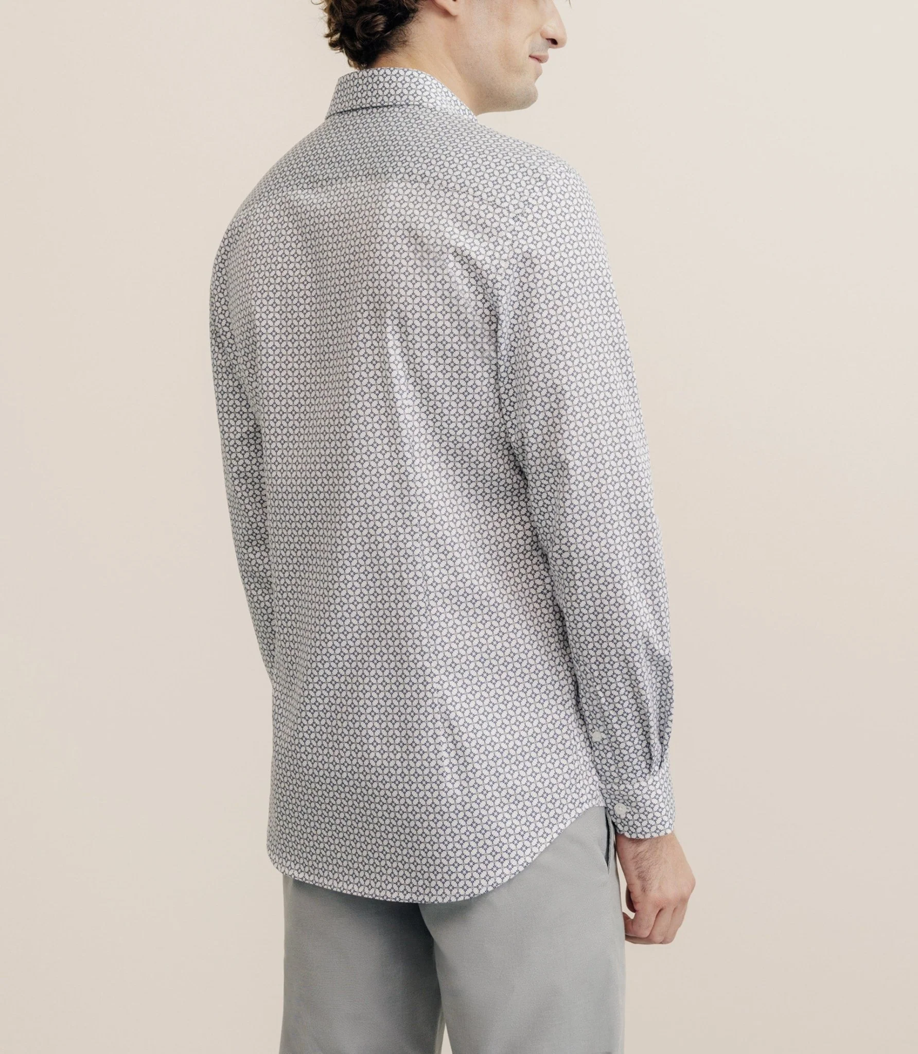 Chemise col italien regular écrue - Image 3