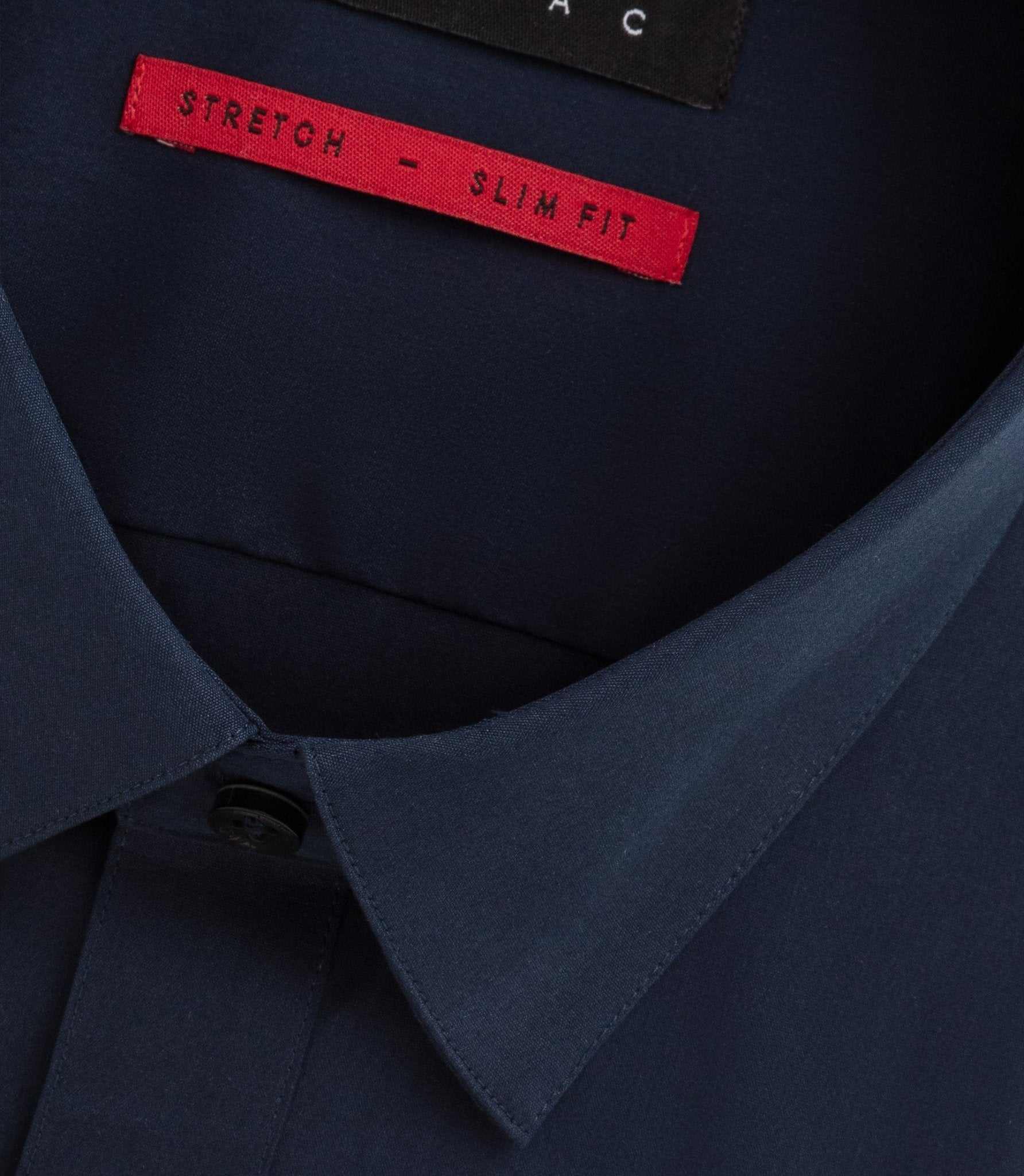 Chemise coton stretch marine "Malte" - Image 2