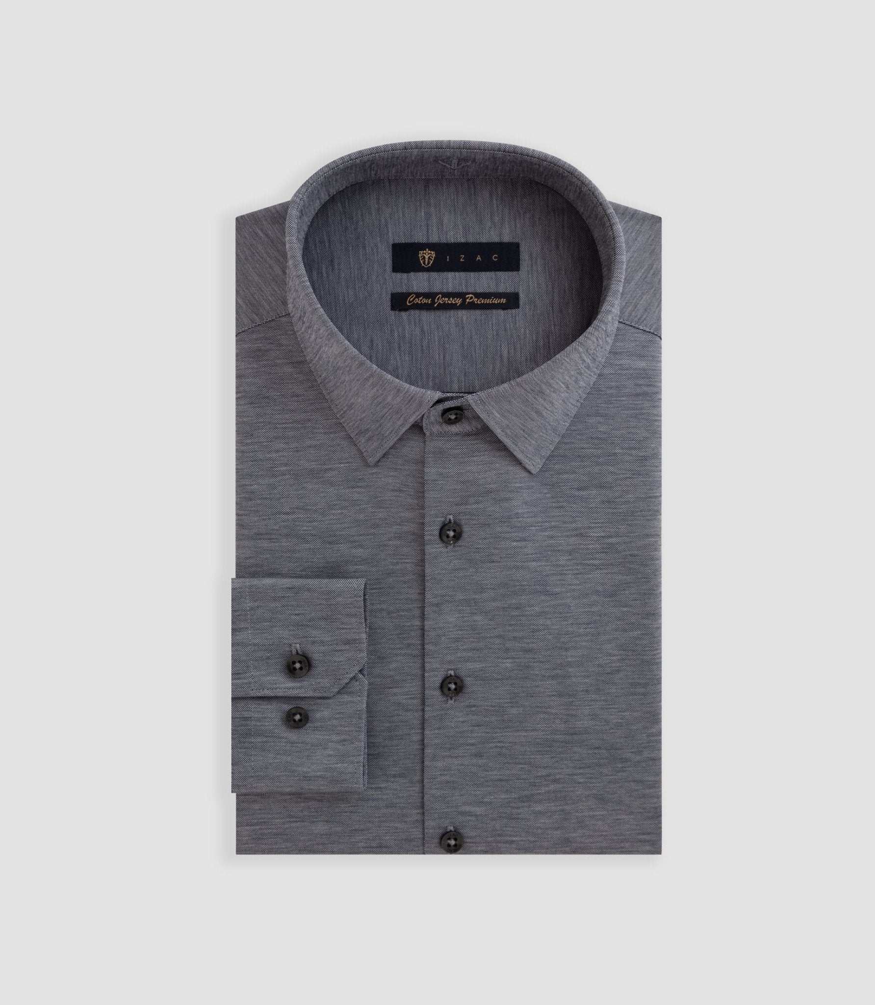 Chemise en jersey de coton anthracite chiné "Dylan" - Image 3