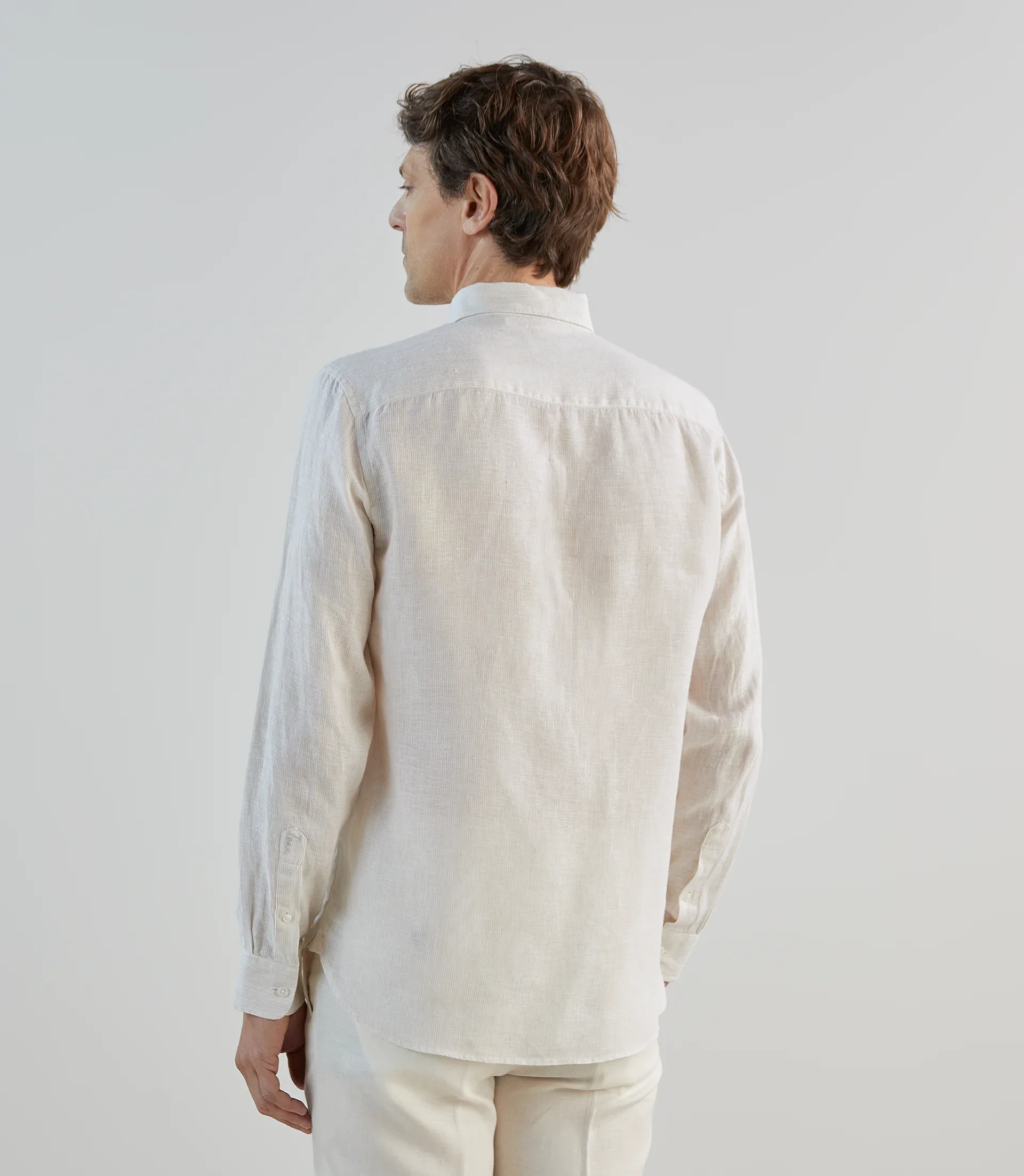 Chemise 100% lin beige - Image 4