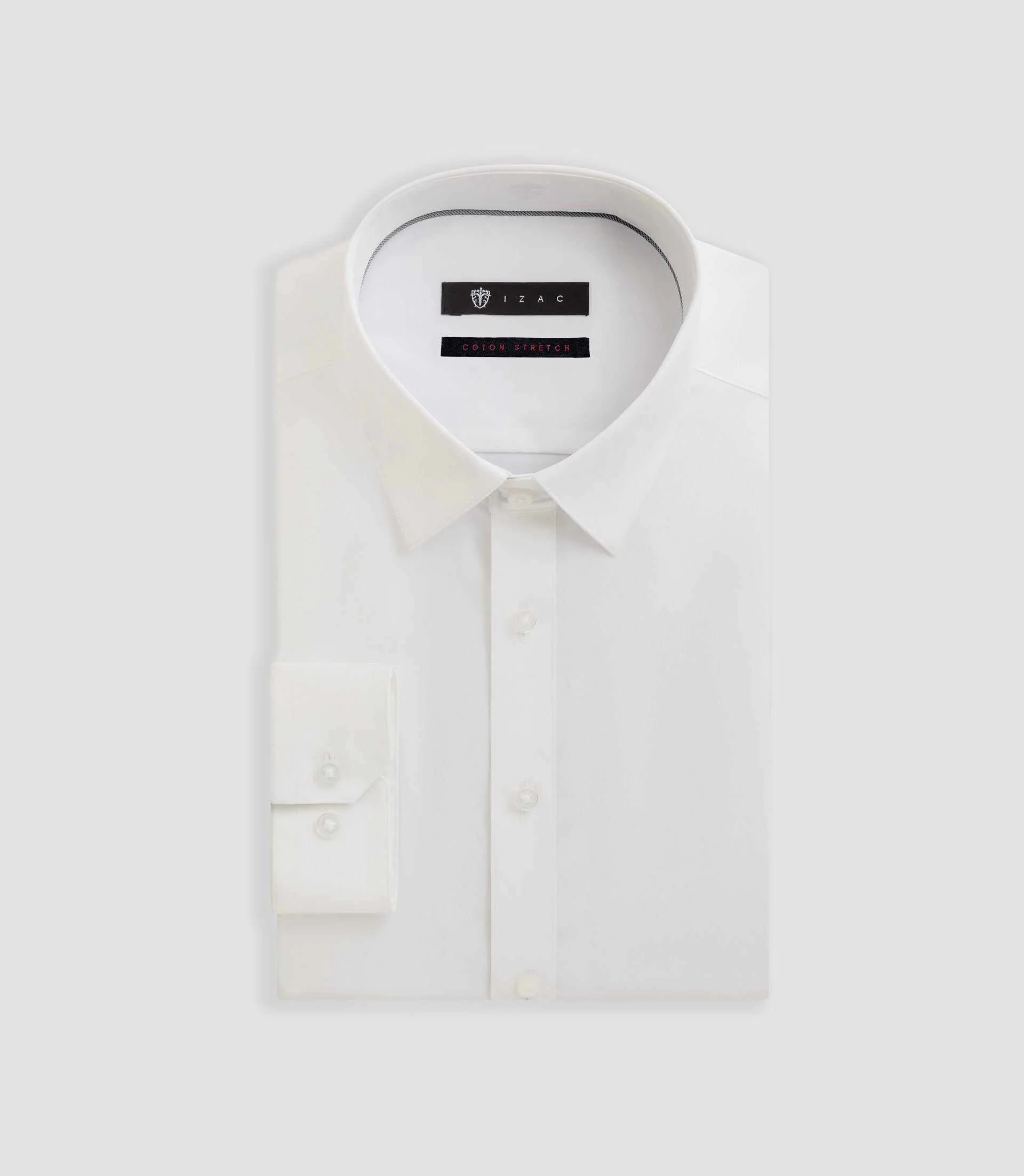 Chemise slim en popeline stretch blanche MALTE - Image 3