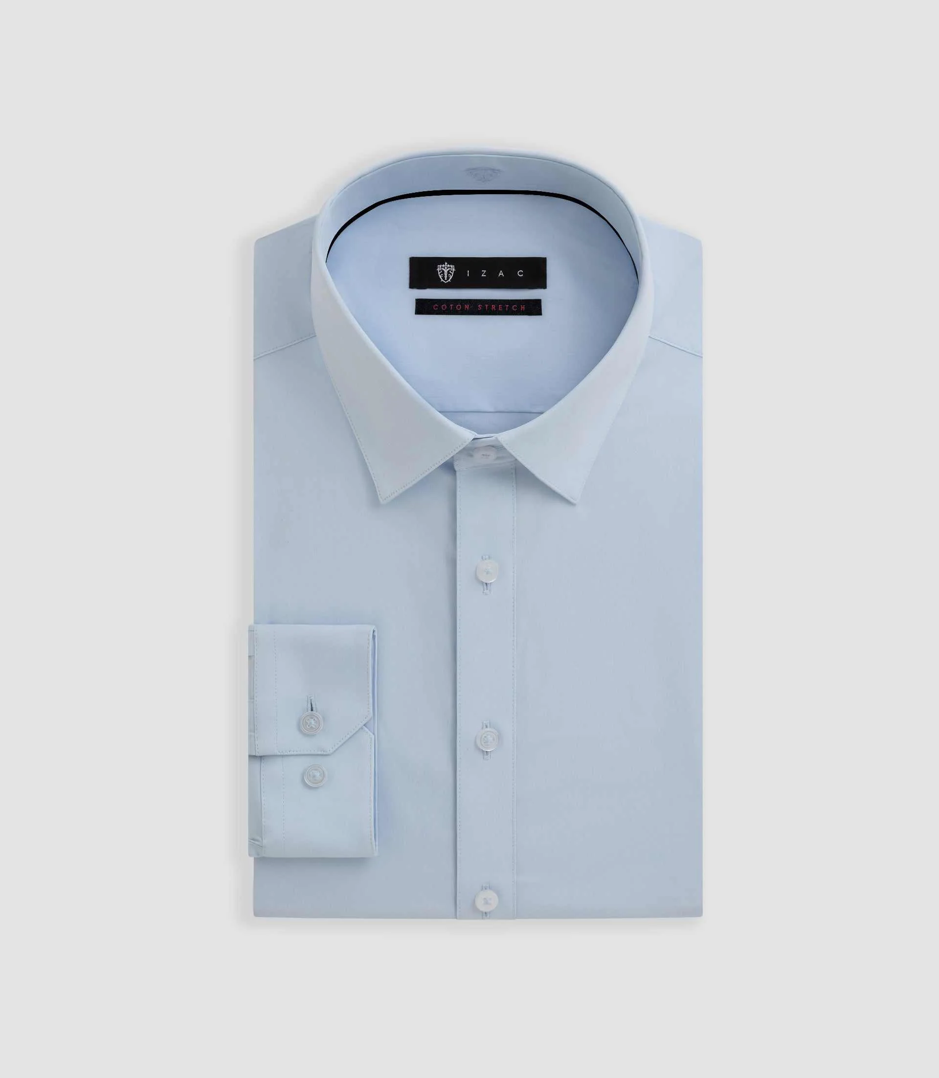 Chemise slim en popeline stretch bleu ciel MALTEBT