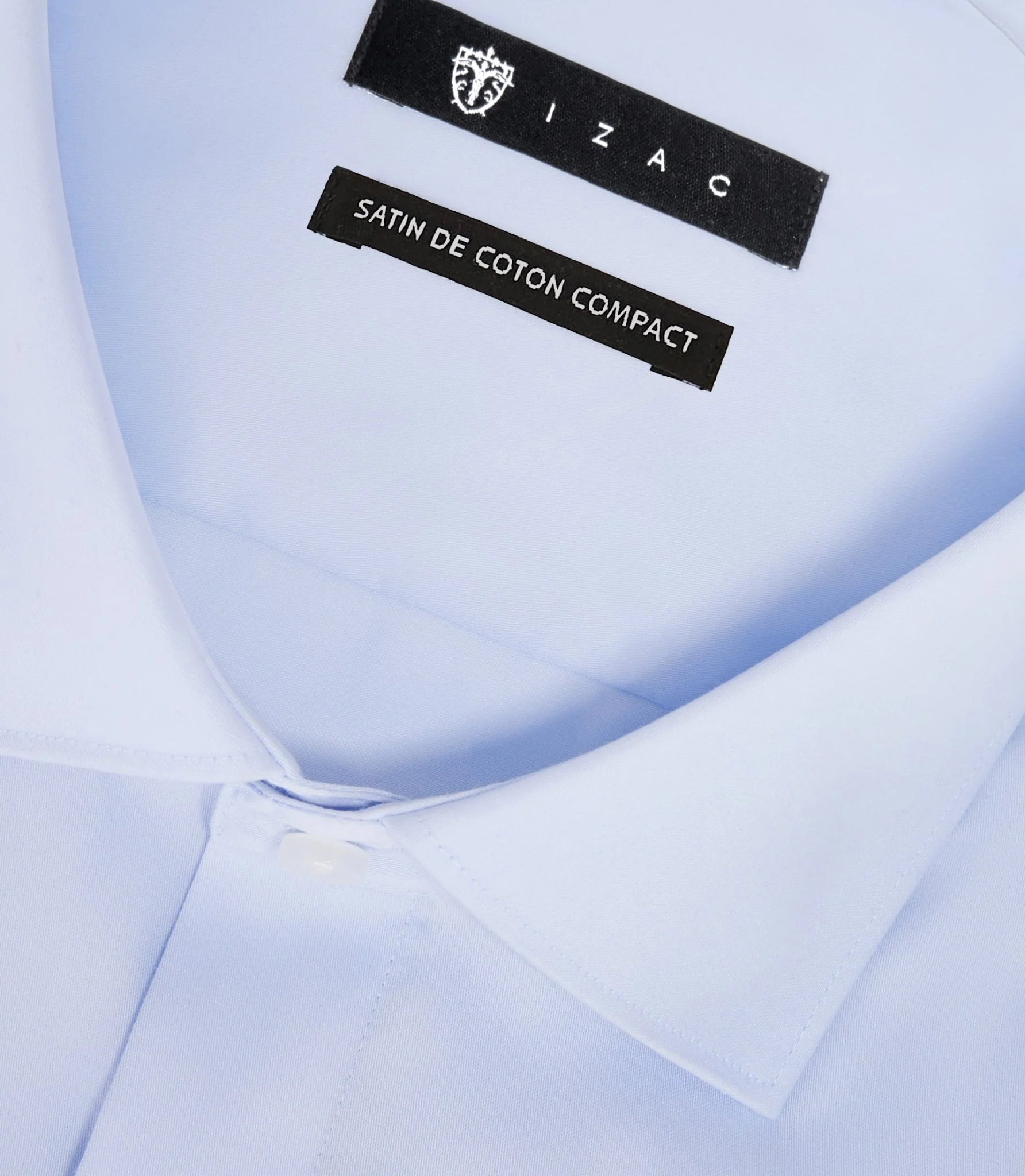Chemise en satin de coton ciel "Satincache" - Image 2