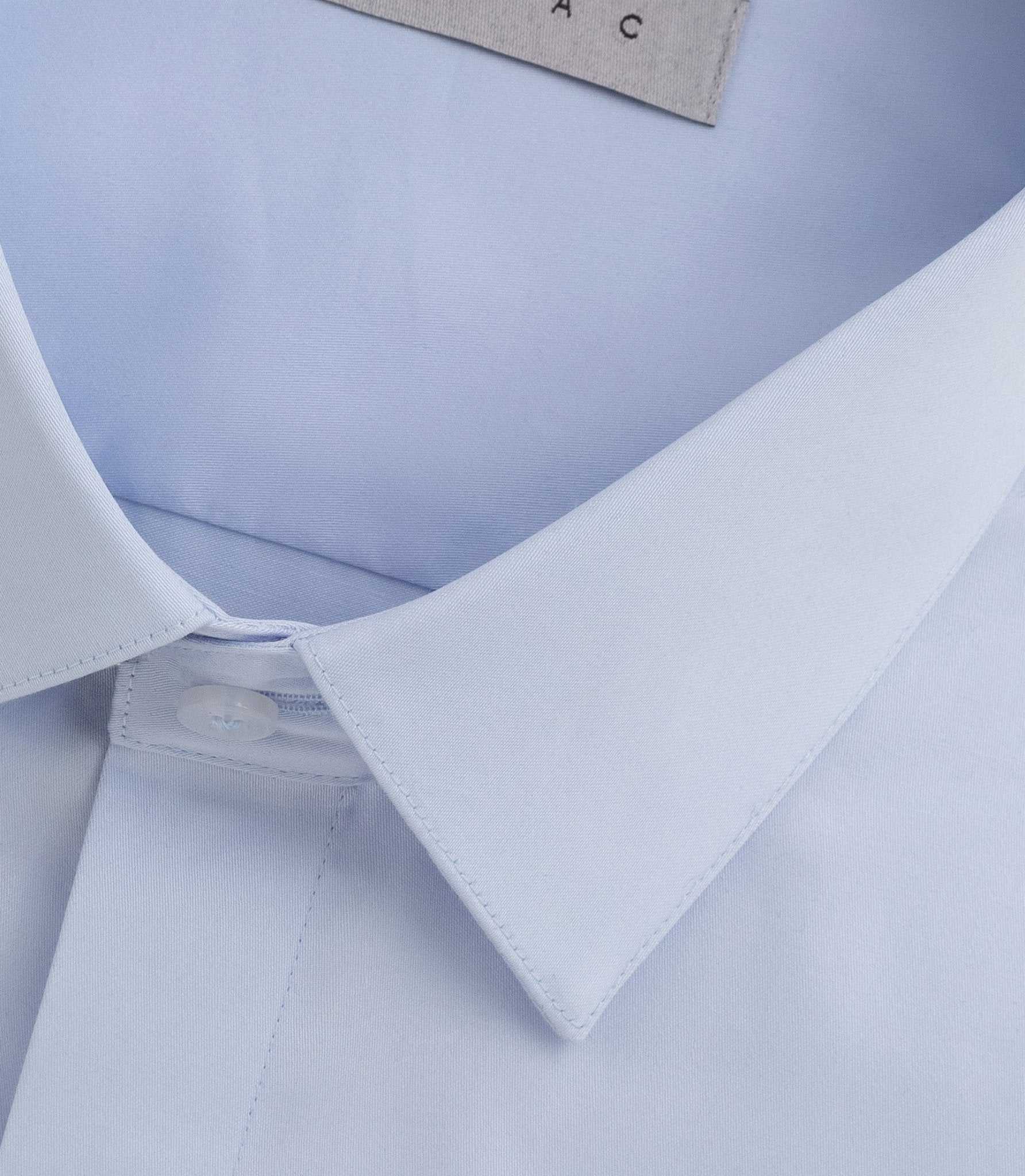 Chemise en satin de coton bleu ciel SATINMIXTESLIM - Image 2