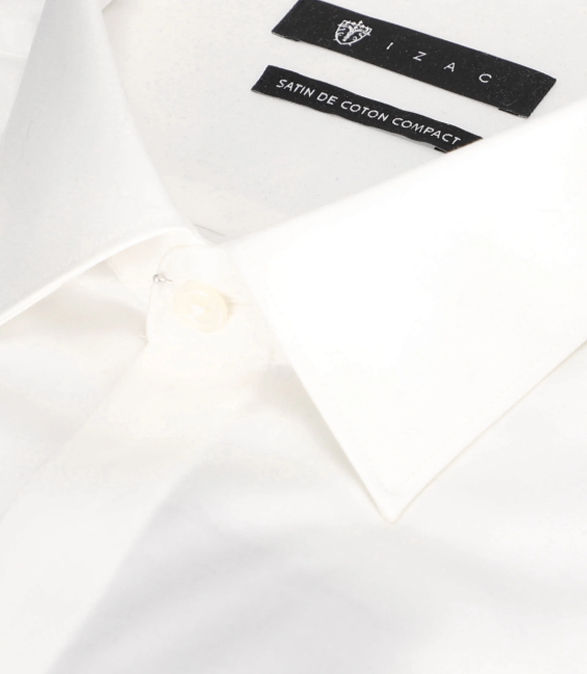 Chemise slim en satin de coton écru SATINMIXTESLIM - Image 2