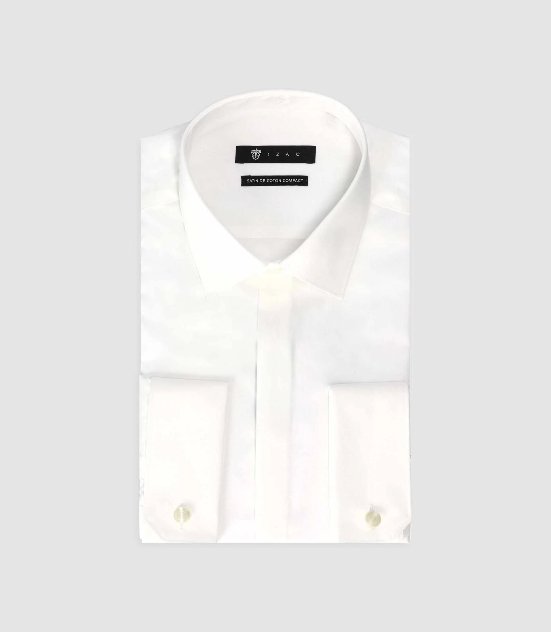 Chemise slim en satin de coton écru SATINMIXTESLIM - Image 3