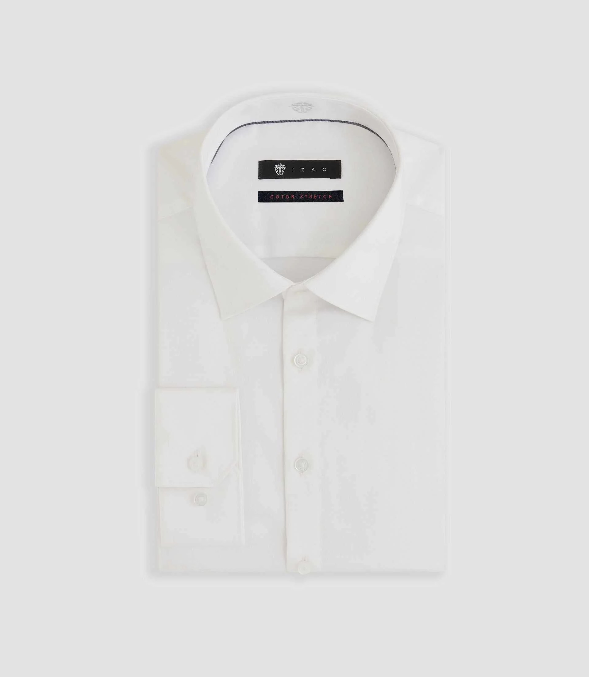 Chemise regular en satin stretch blanche SASTRETCHBASIC - Image 3