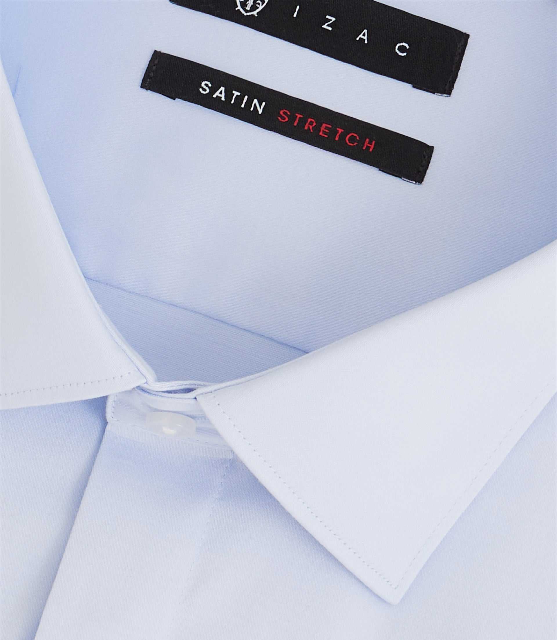 Chemise en satin stretch ciel "Sastretchmixte" - Image 2