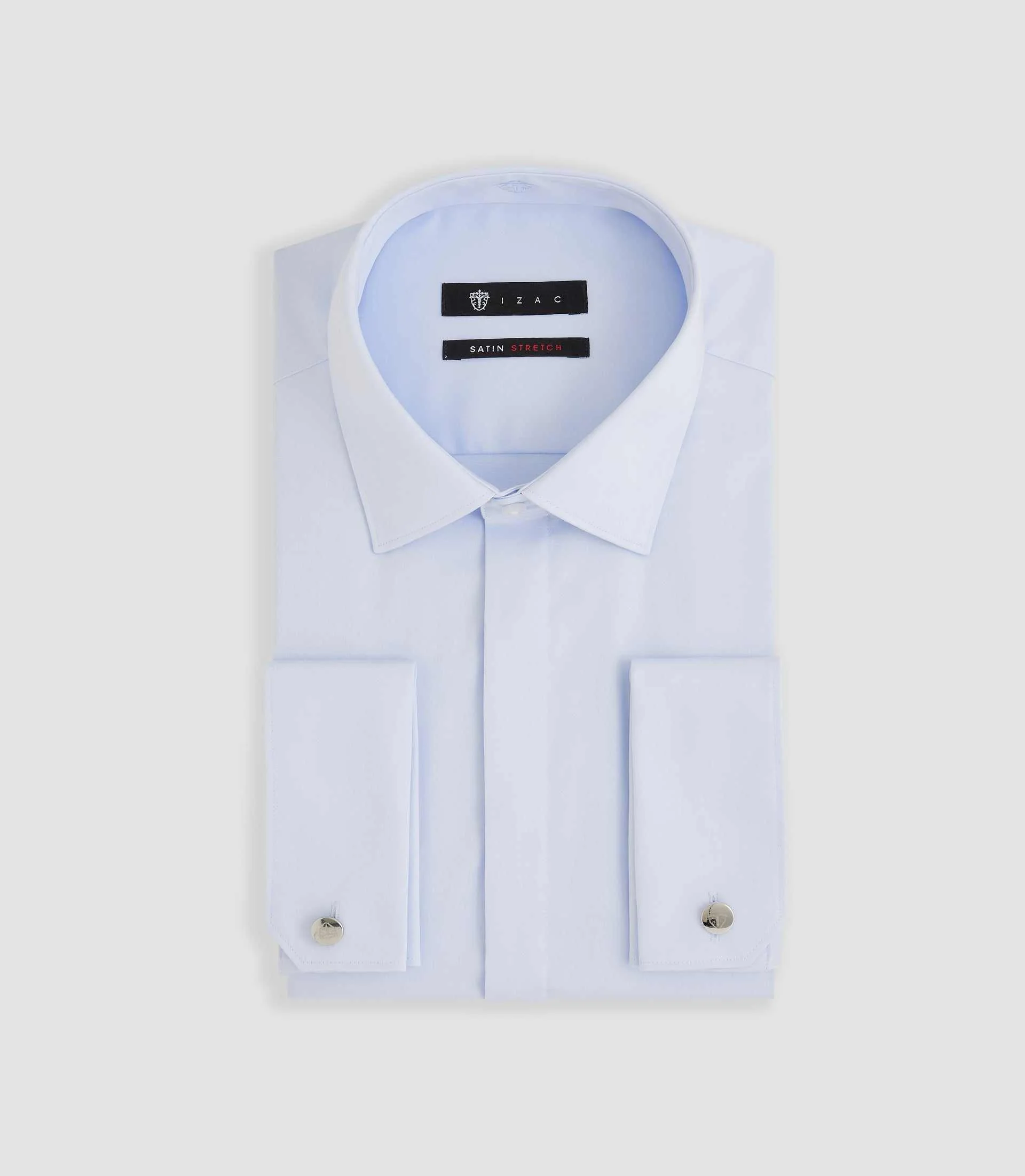 Chemise en satin stretch ciel "Sastretchmixte" - Image 3