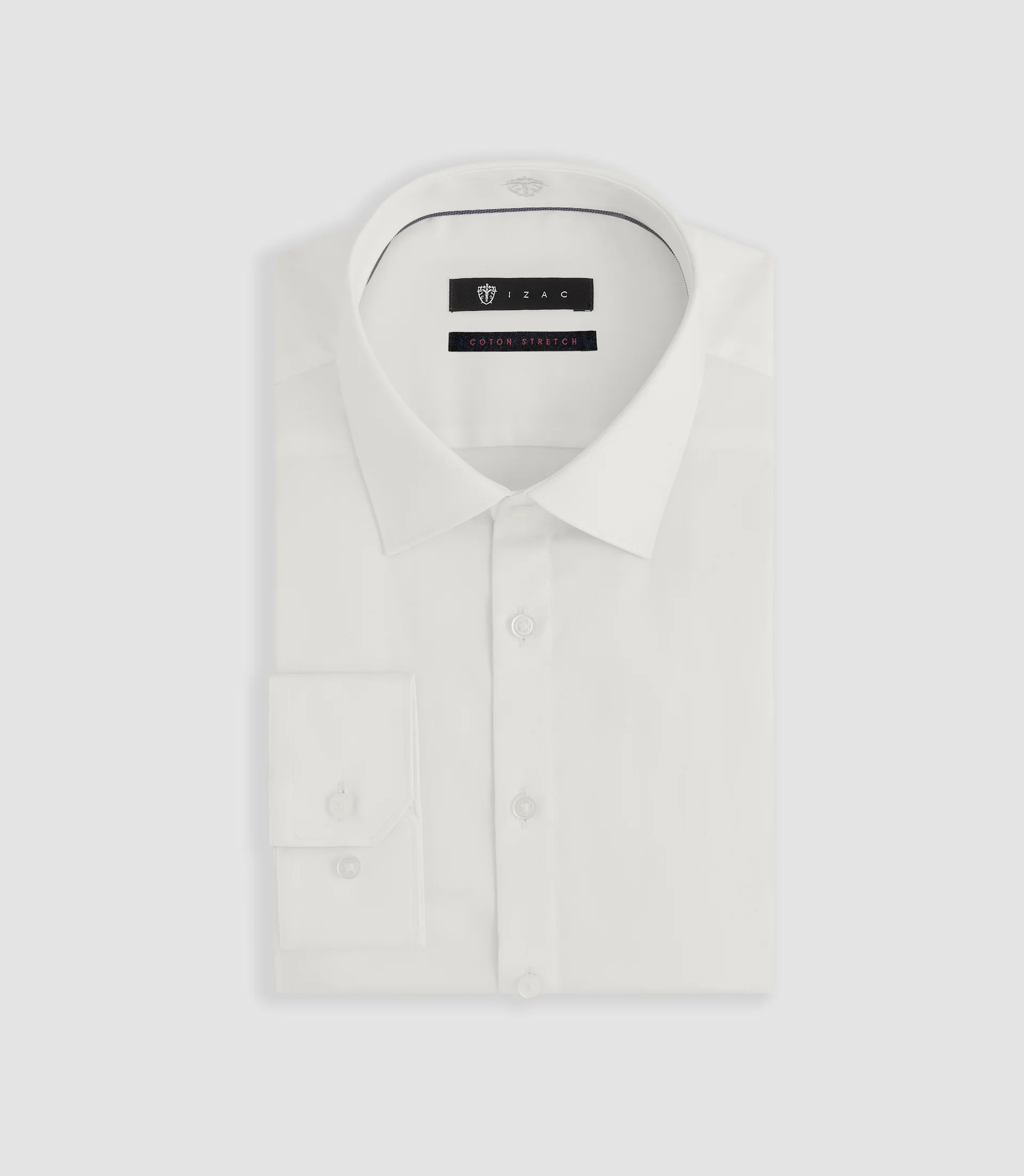 Chemise regular en satin stretch écru SASTRETCHBASIC