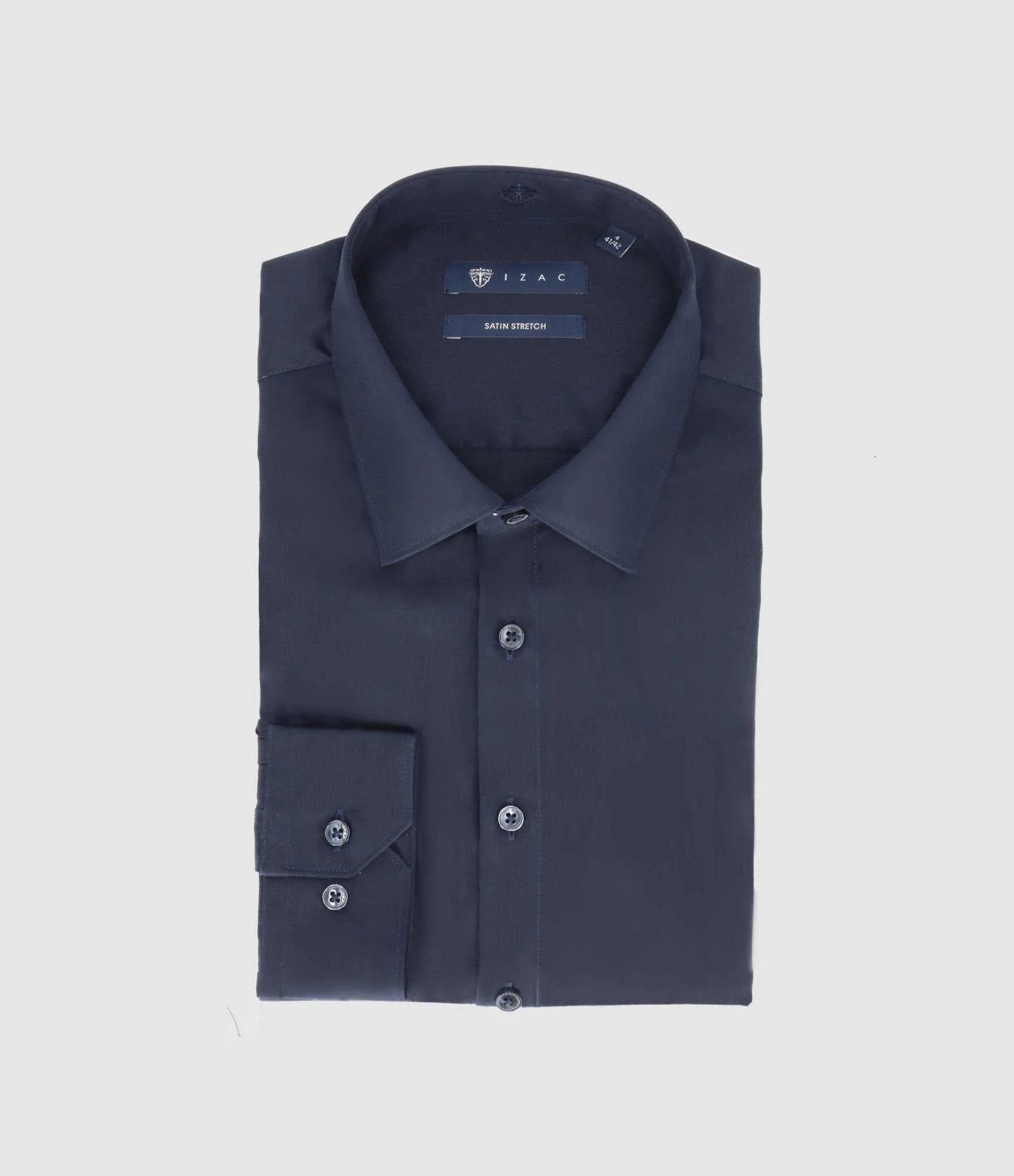 Chemise en satin stretch marine STRETCHBS