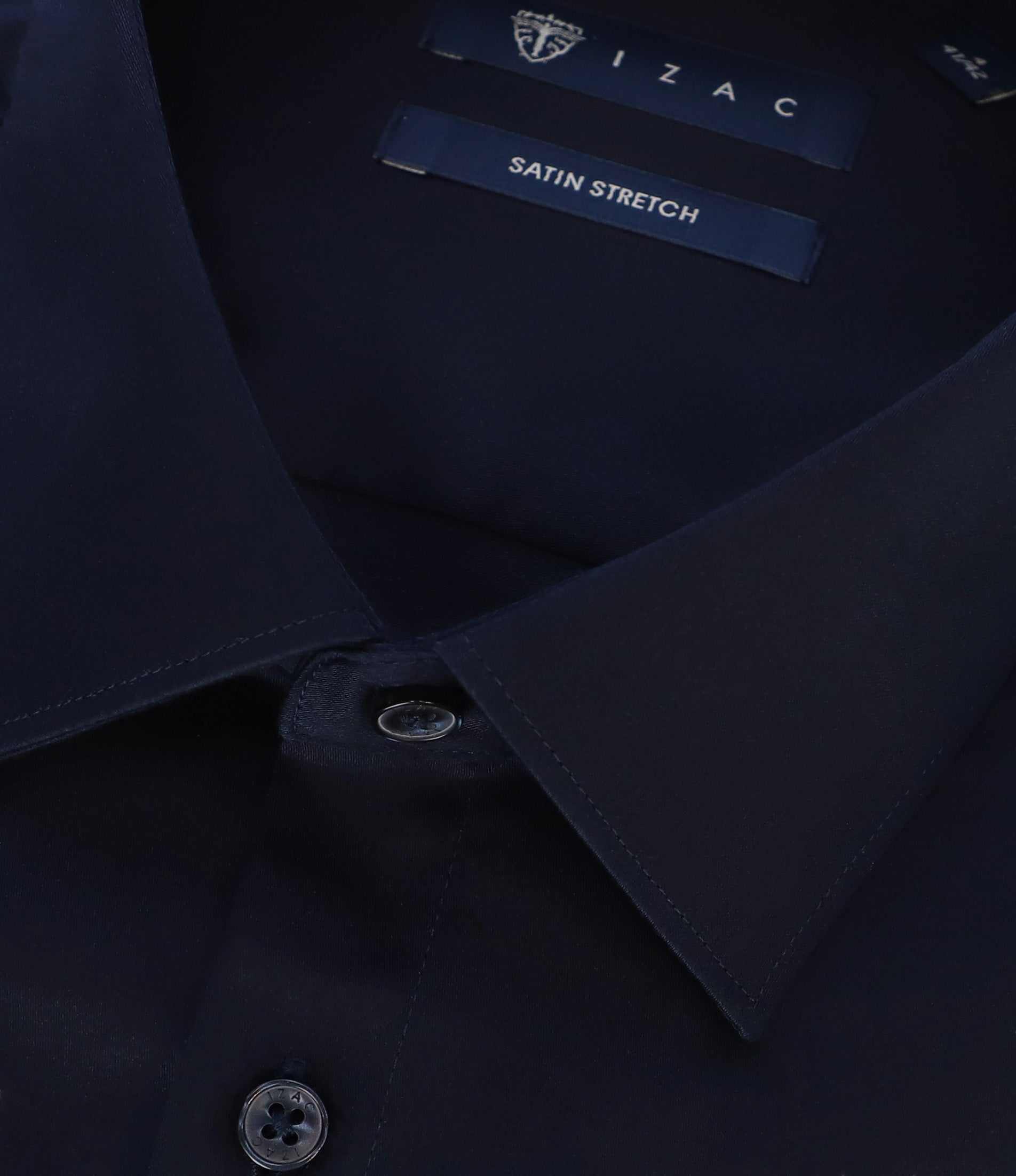 Chemise en satin stretch marine STRETCHBS - Image 2