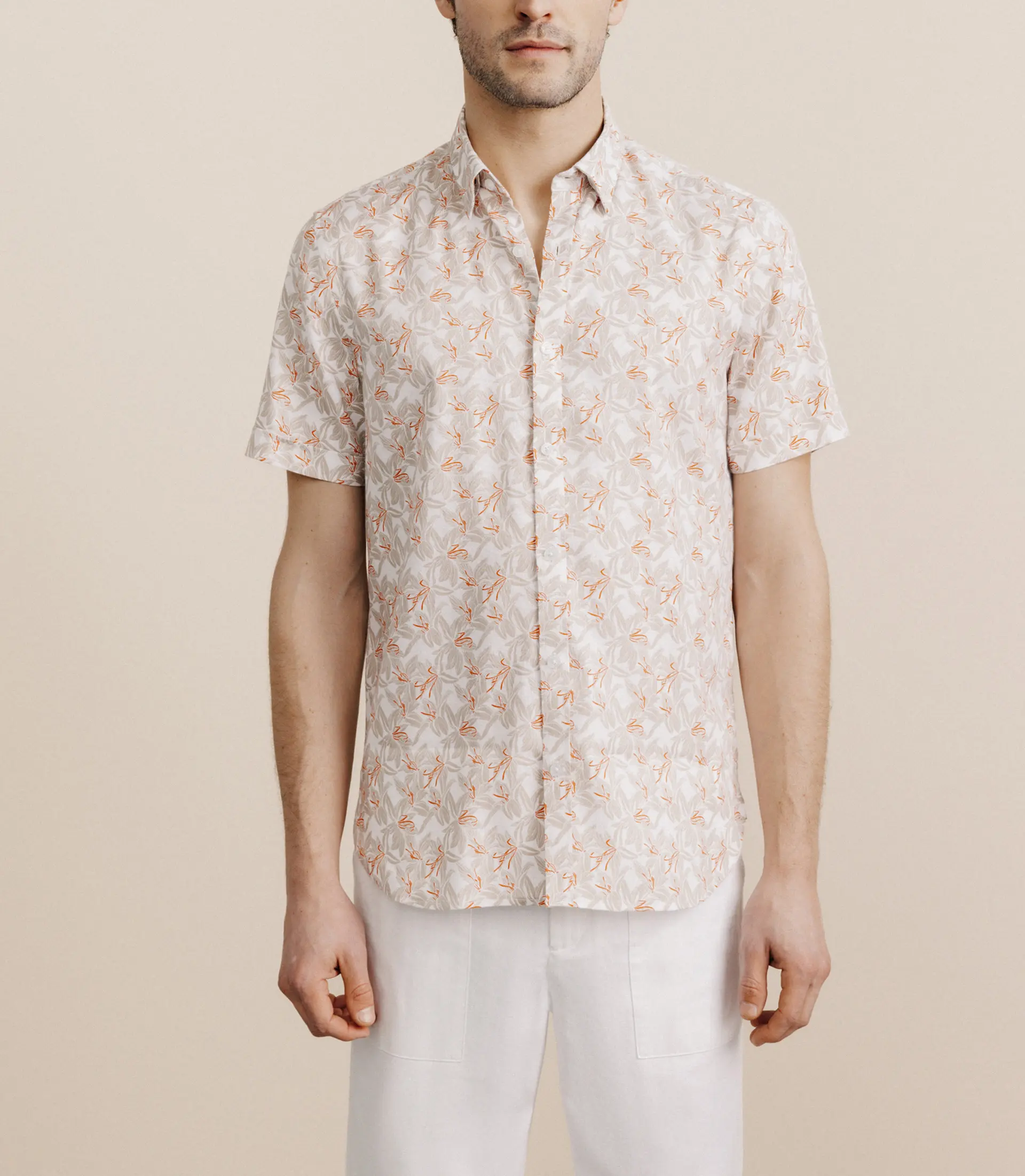 Chemise fantaisie beige