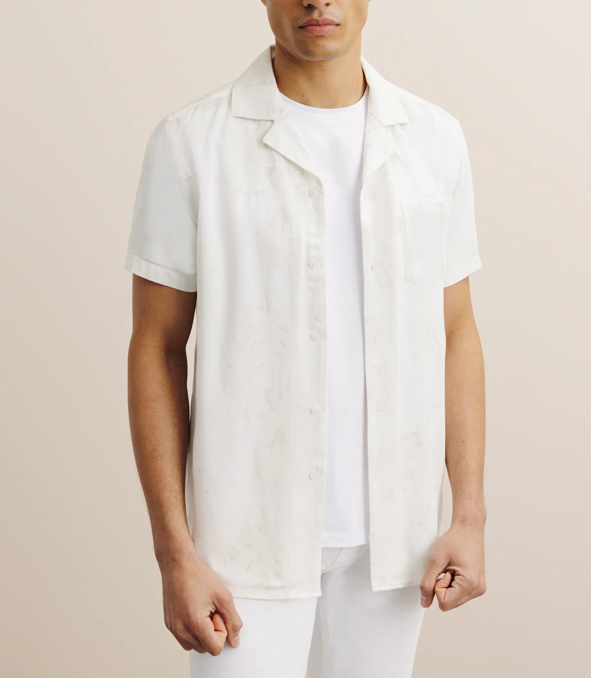 Chemise fantaisie beige
