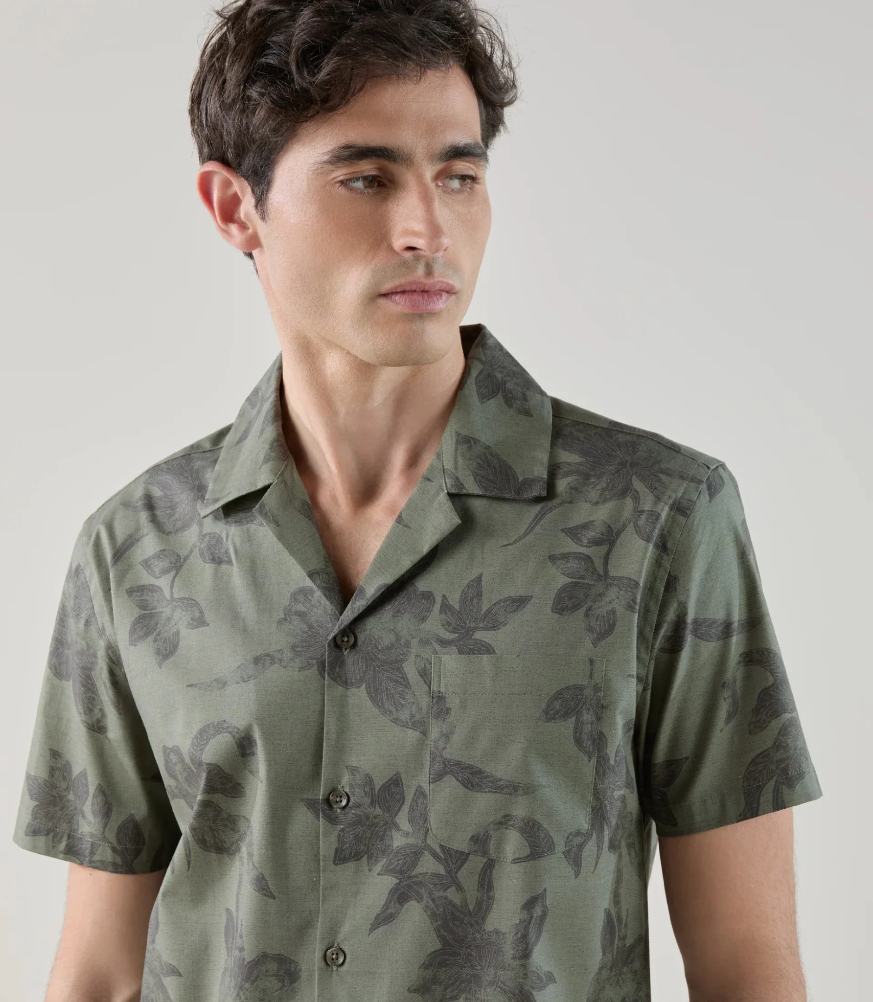 Chemise fantaisie kaki - Image 2