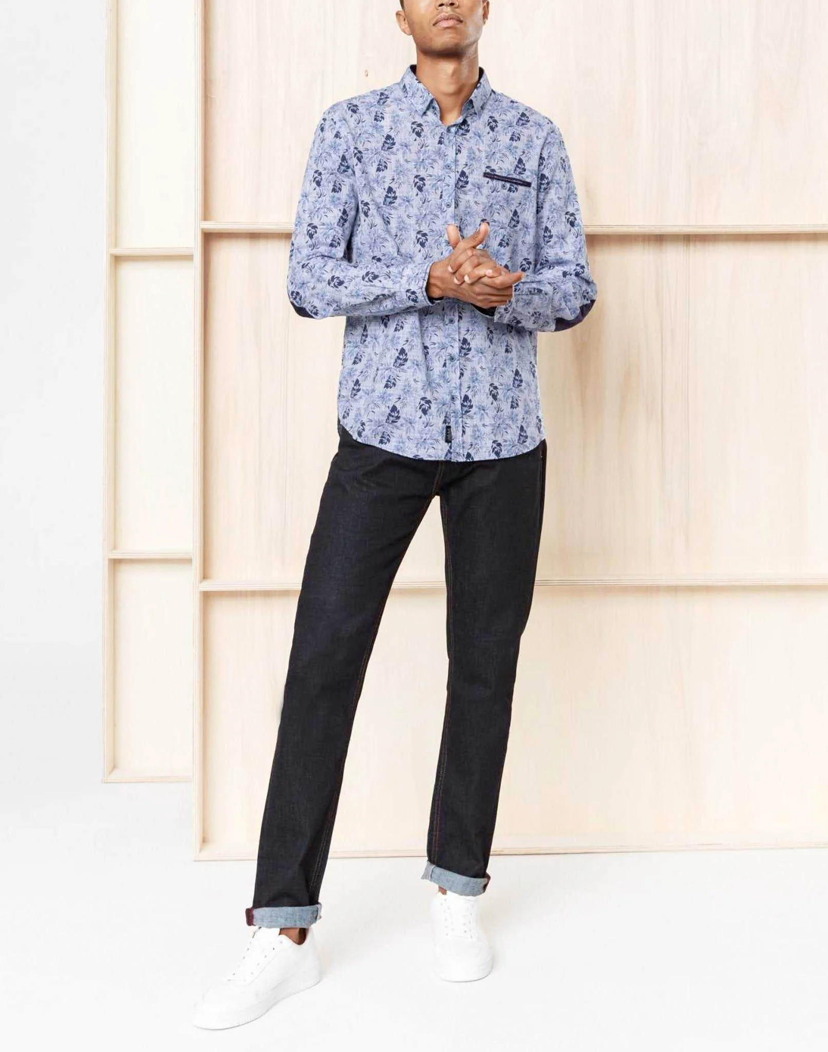 Chemise casual fleurs tropicales