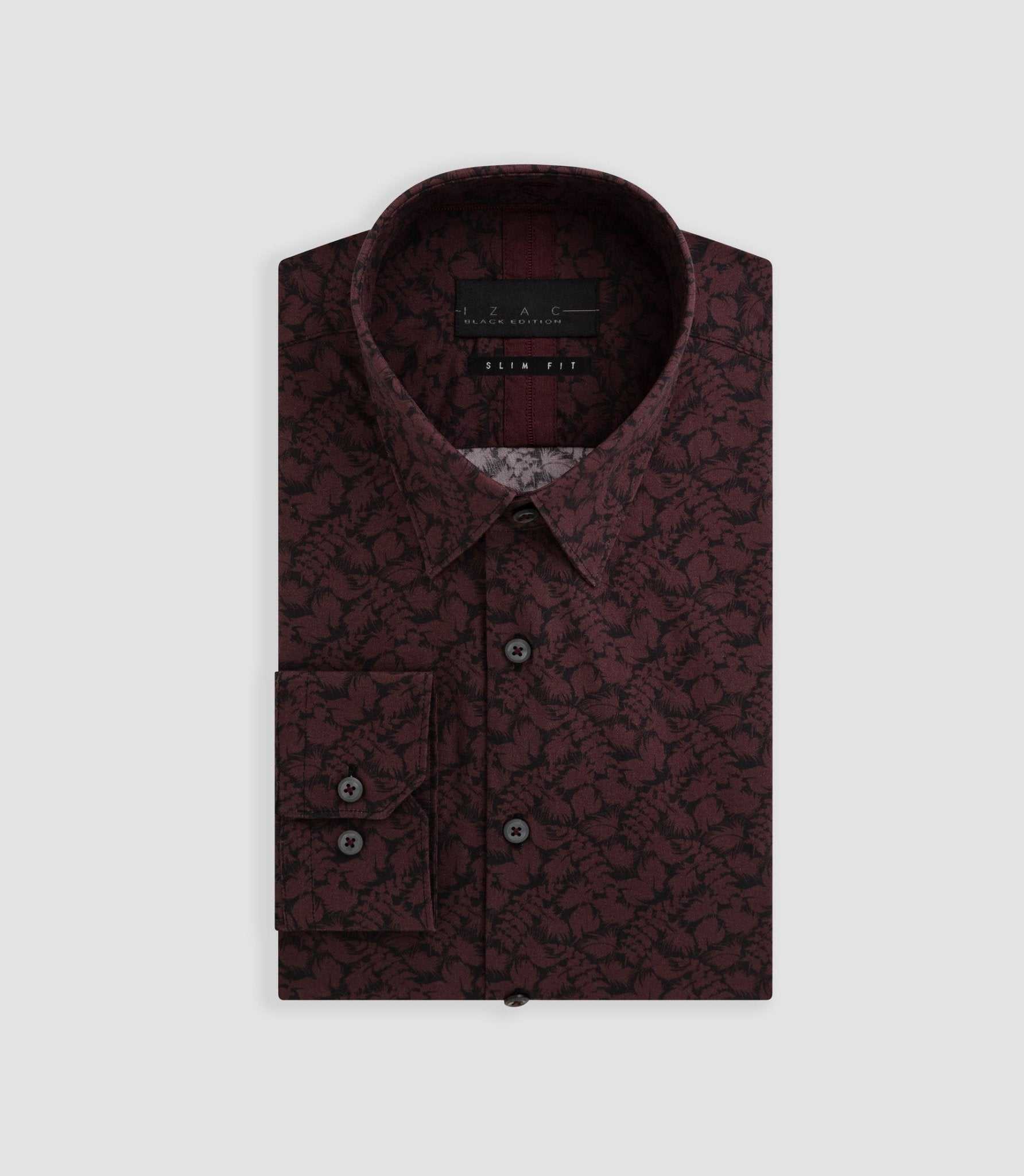 Chemise imprimée floral bordeaux "Balthazar"