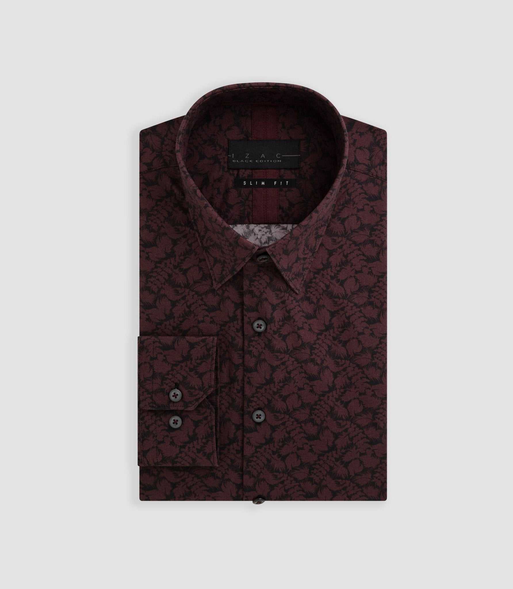 Chemise imprimée floral bordeaux "Balthazar" - Image 3