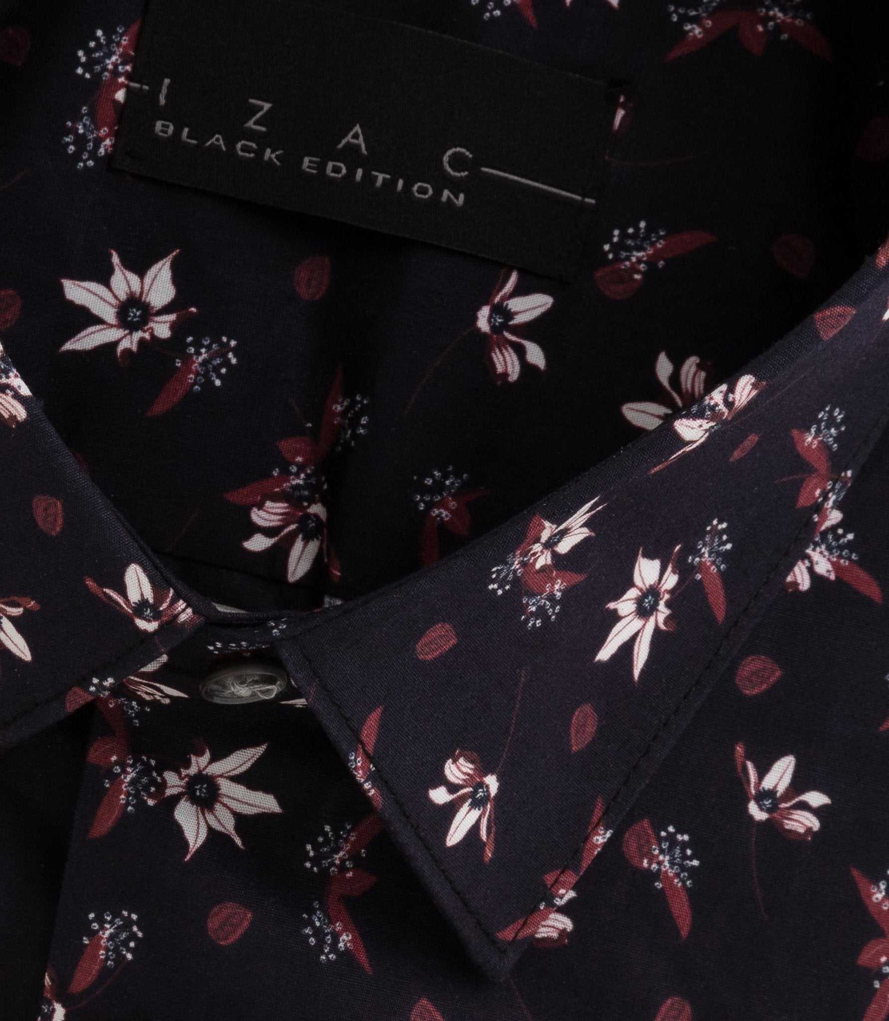 Chemise imprime floral bordeaux "Brett" - Image 2