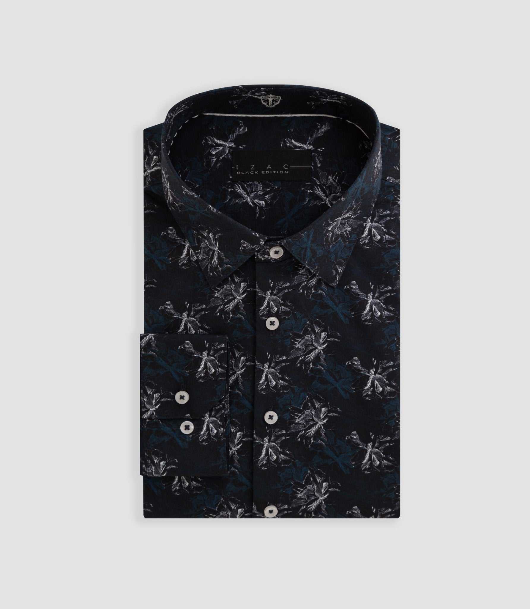 Chemise imprimé floral marine "Byron"