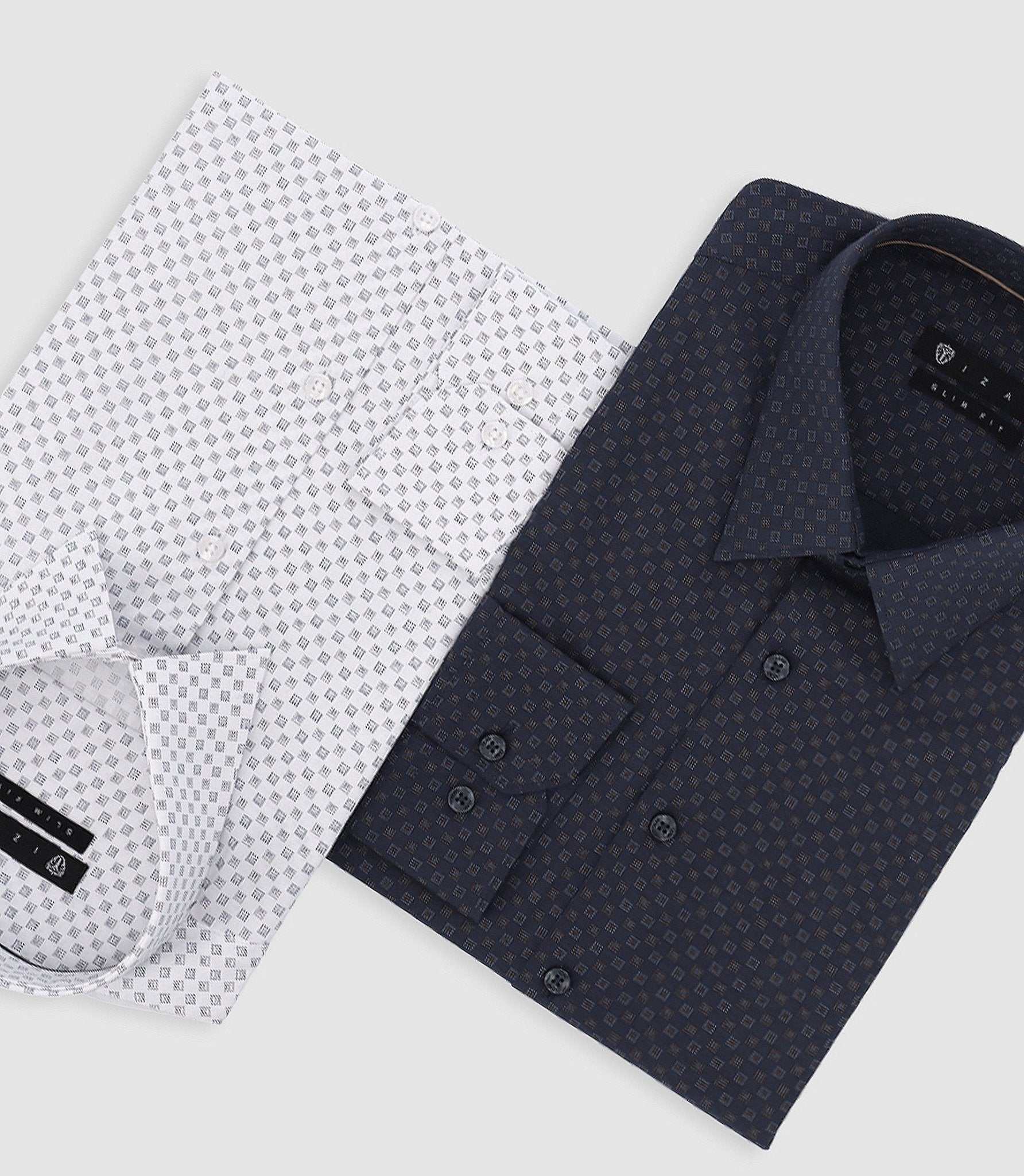 Chemise imprimée micro motifs blanche et beige PAMPA - Image 3