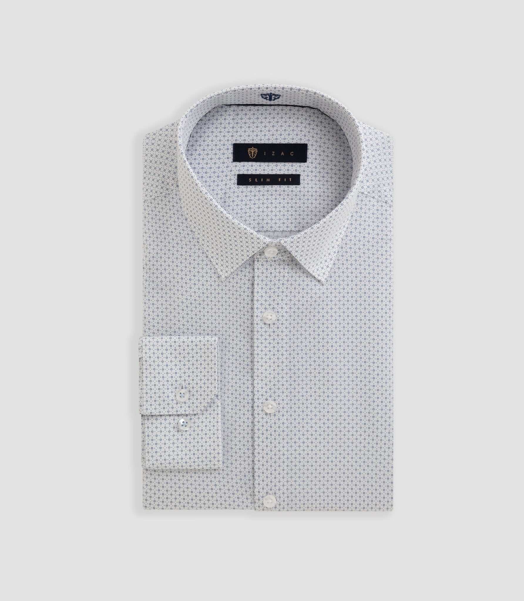 Chemise imprimée micro motif blanche "Bonniface"