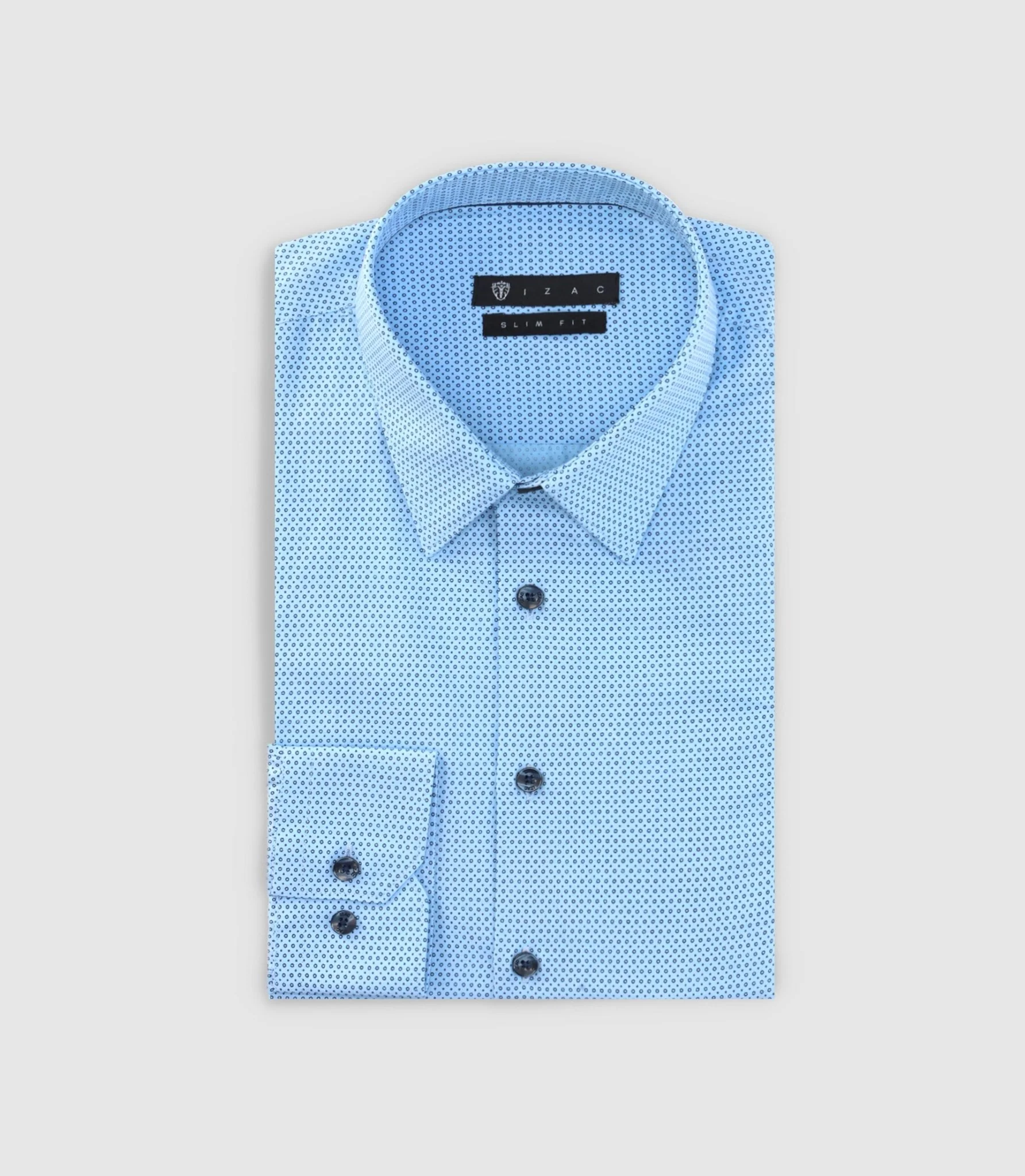 Chemise imprimée micro motifs ciel marine PERLE