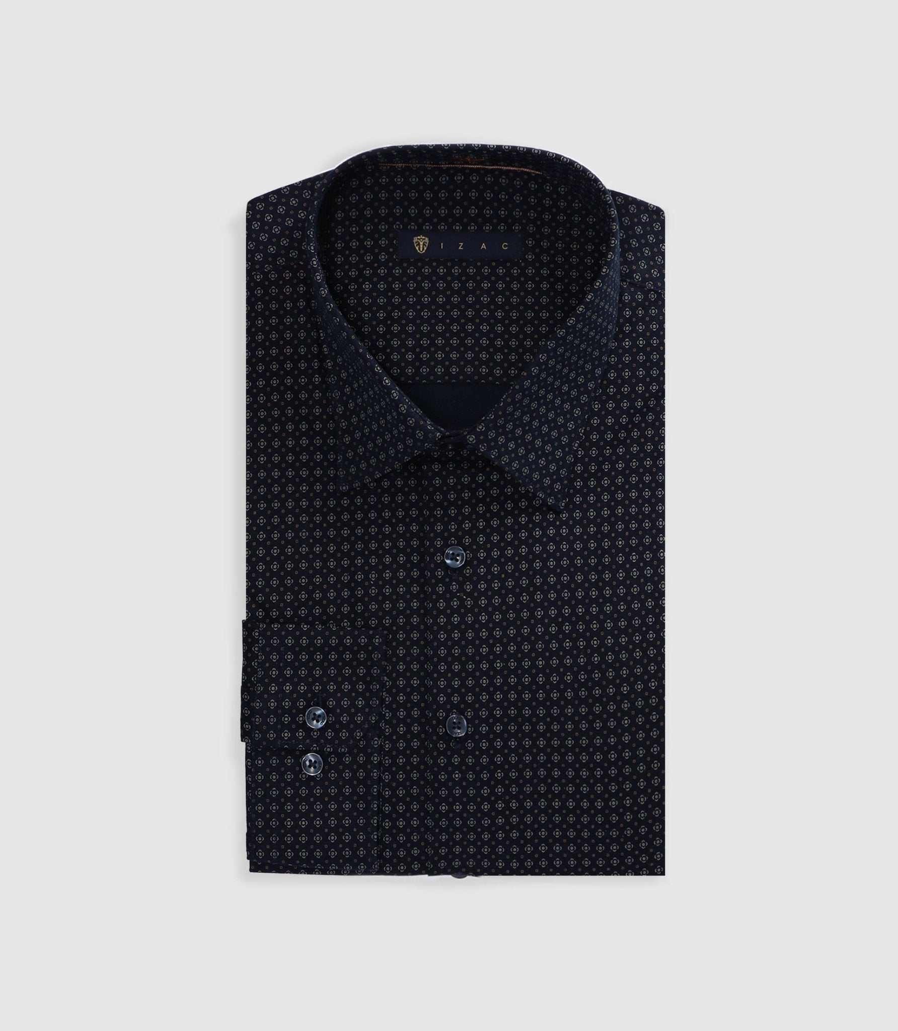 Chemise à imprimé micro motifs marine PEDROBT - Image 3