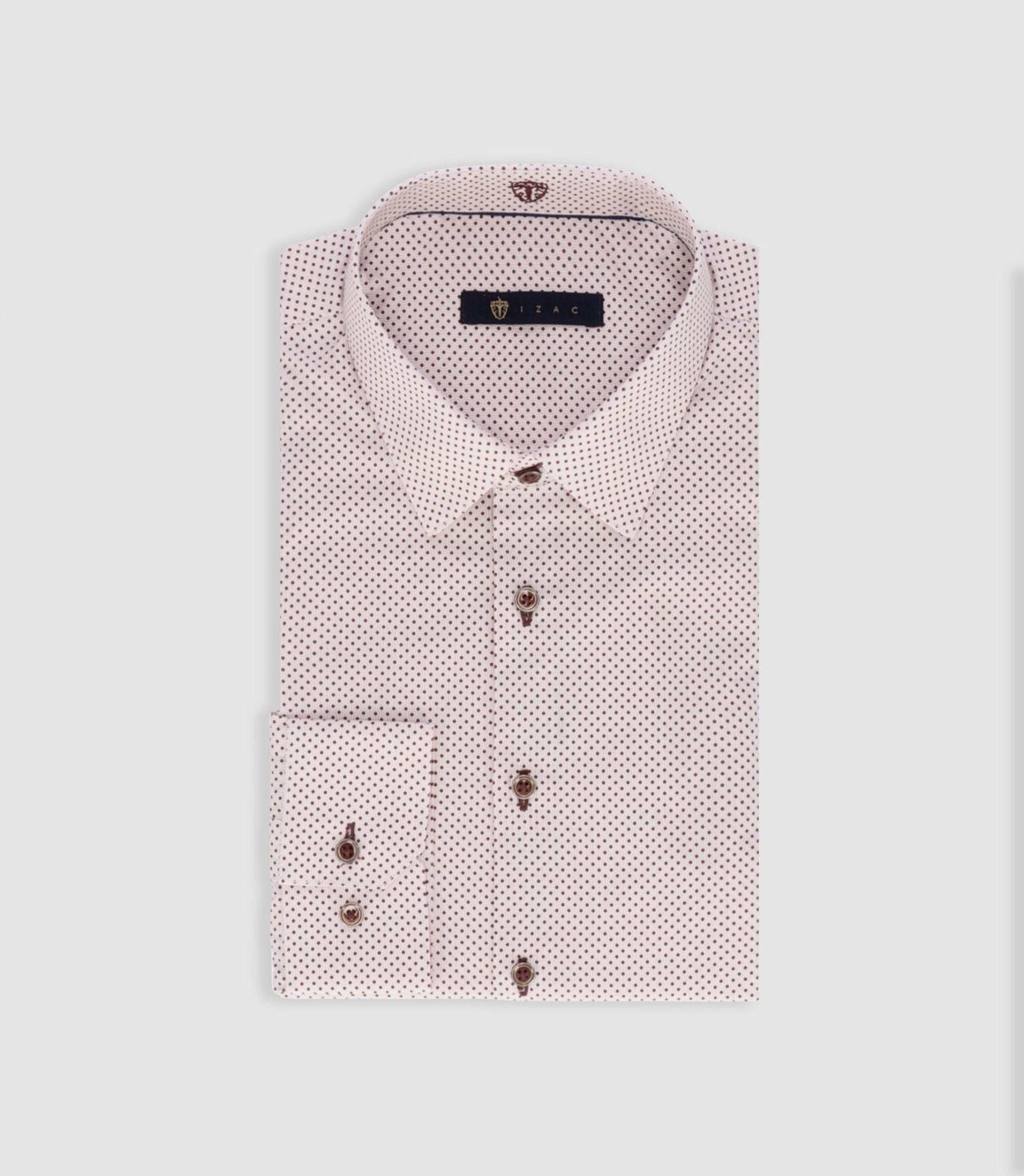 Chemise à imprimé pois bordeaux PARKER