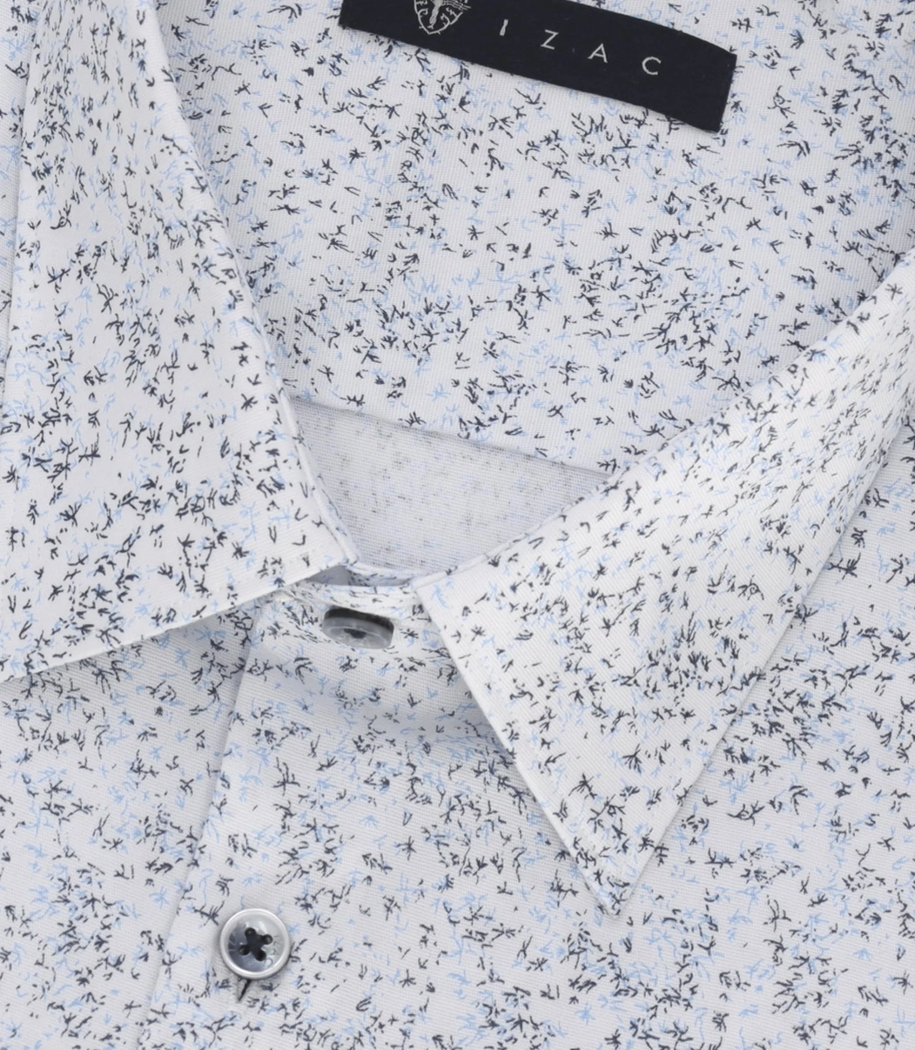 Chemise slim à imprimé floral blanche et marine MANU - Image 2