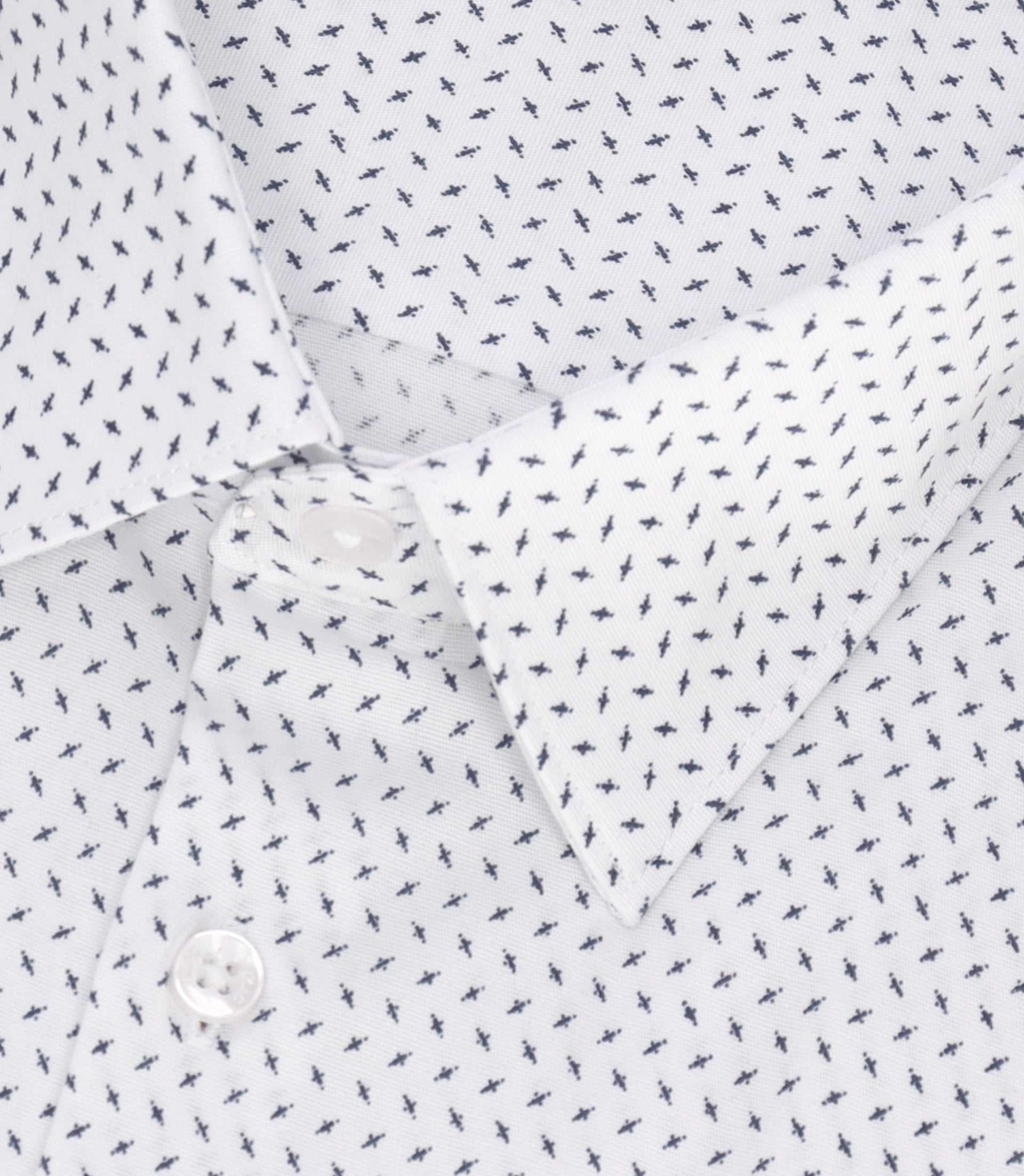 Chemise slim à imprimé micro motifs blanc MATTHIAS - Image 2