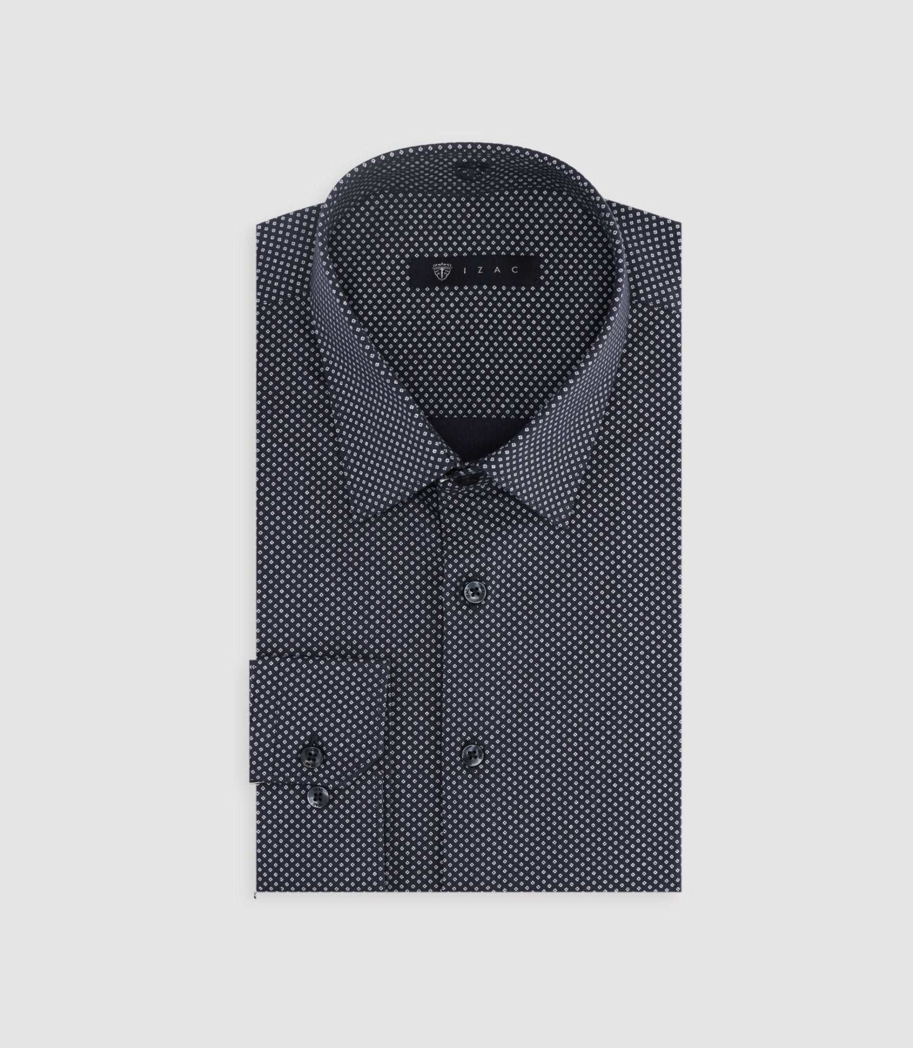 Chemise à imprimé micro motifs marine MARCEAUBT - Image 3