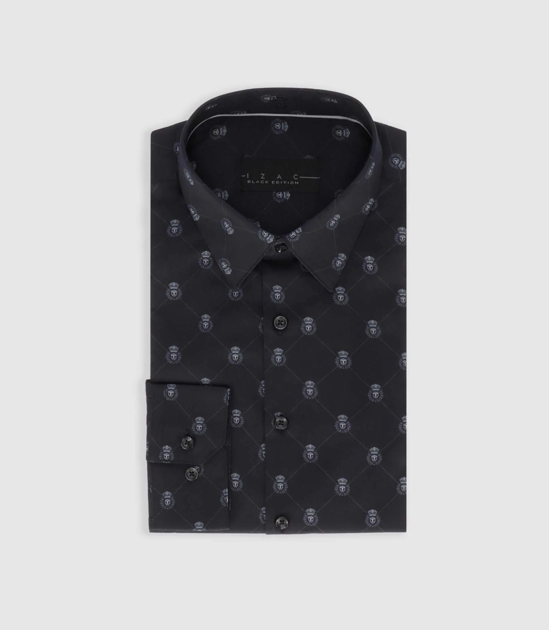 Chemise slim à imprimée logo noir PARTIN