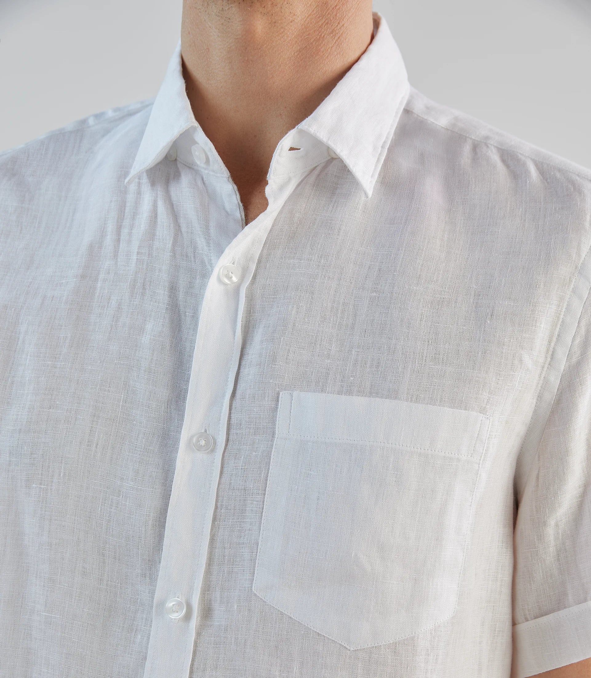 Chemise 100% lin blanche - Image 2