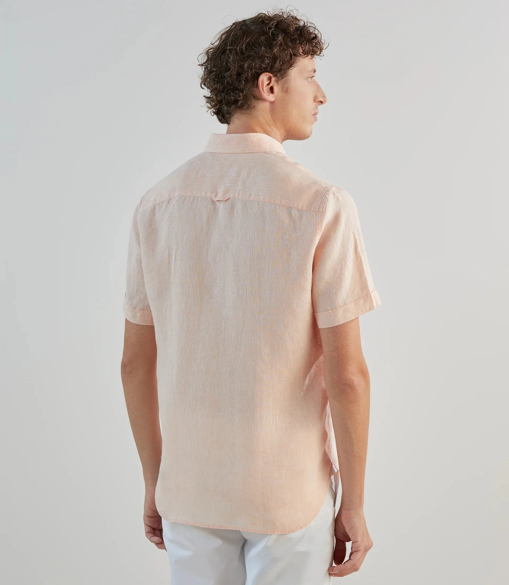 Chemise 100% lin orange - Image 3
