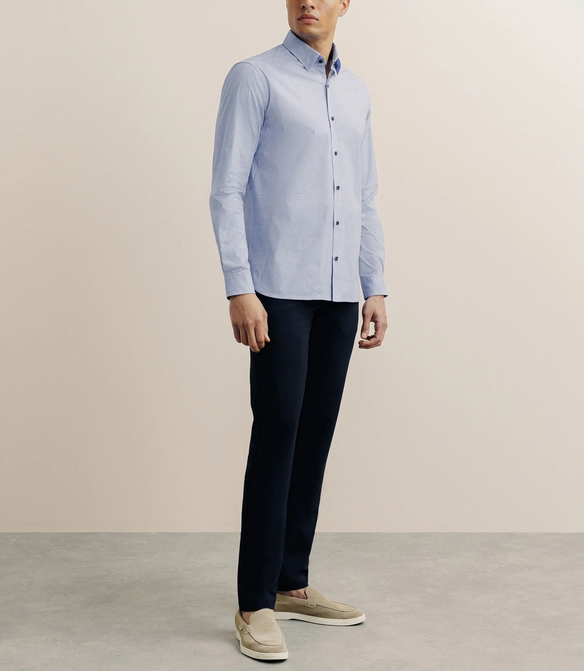 Chemise manches longue droite bleue - Image 3