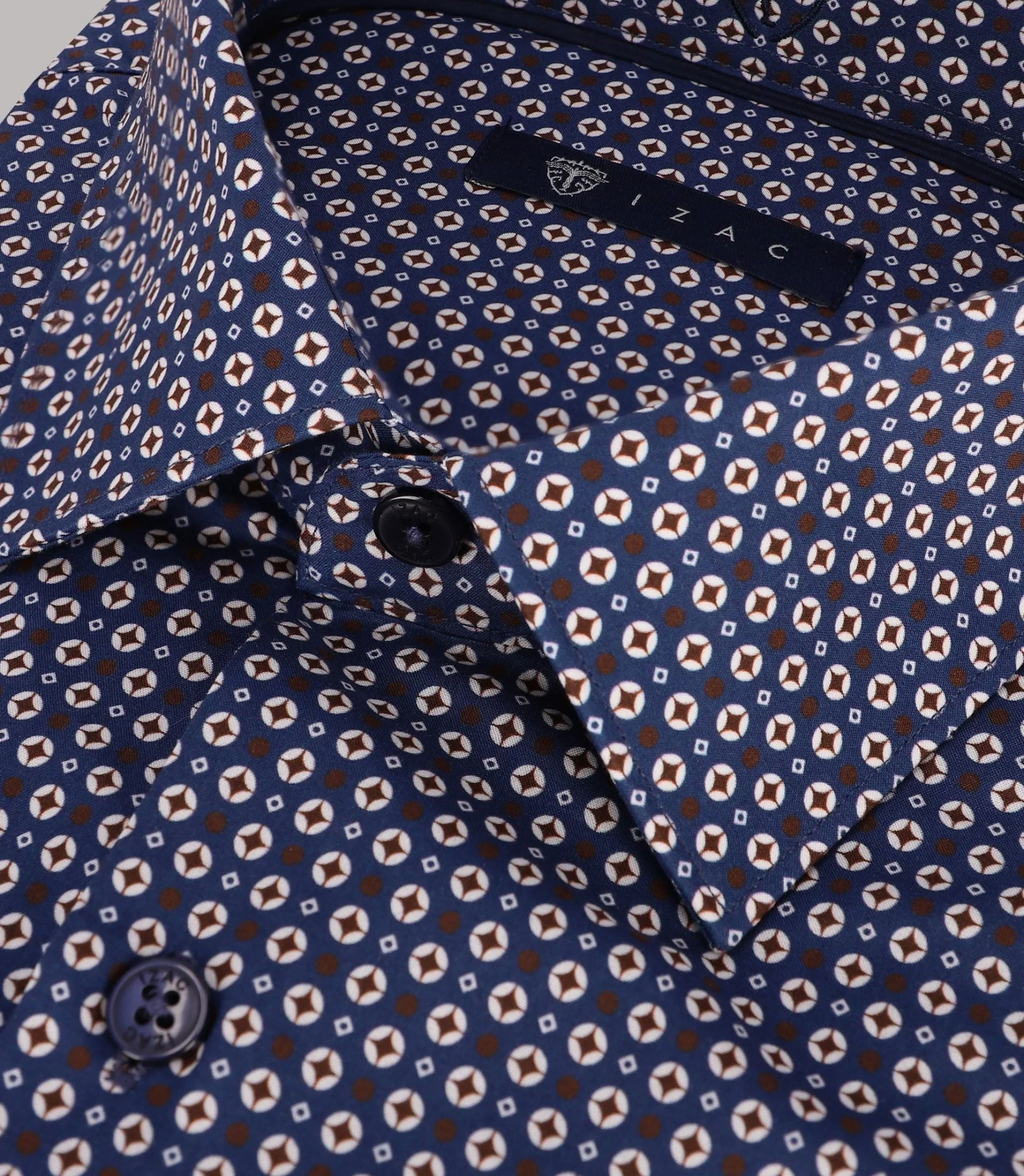 Chemise imprimée manches longues marine - Image 2