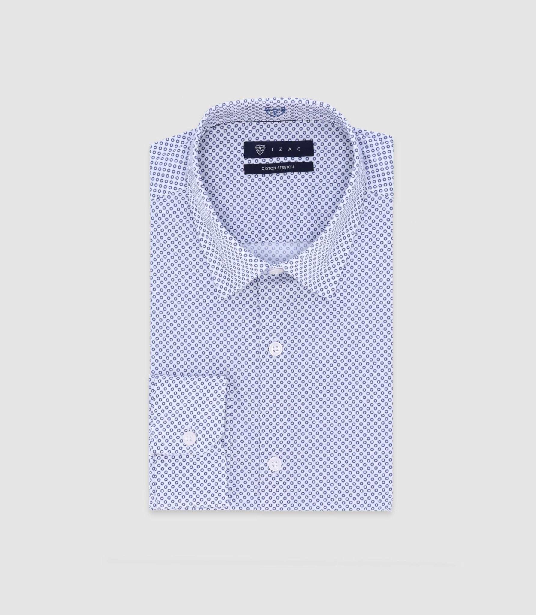 Chemise imprimée avec broderie marine